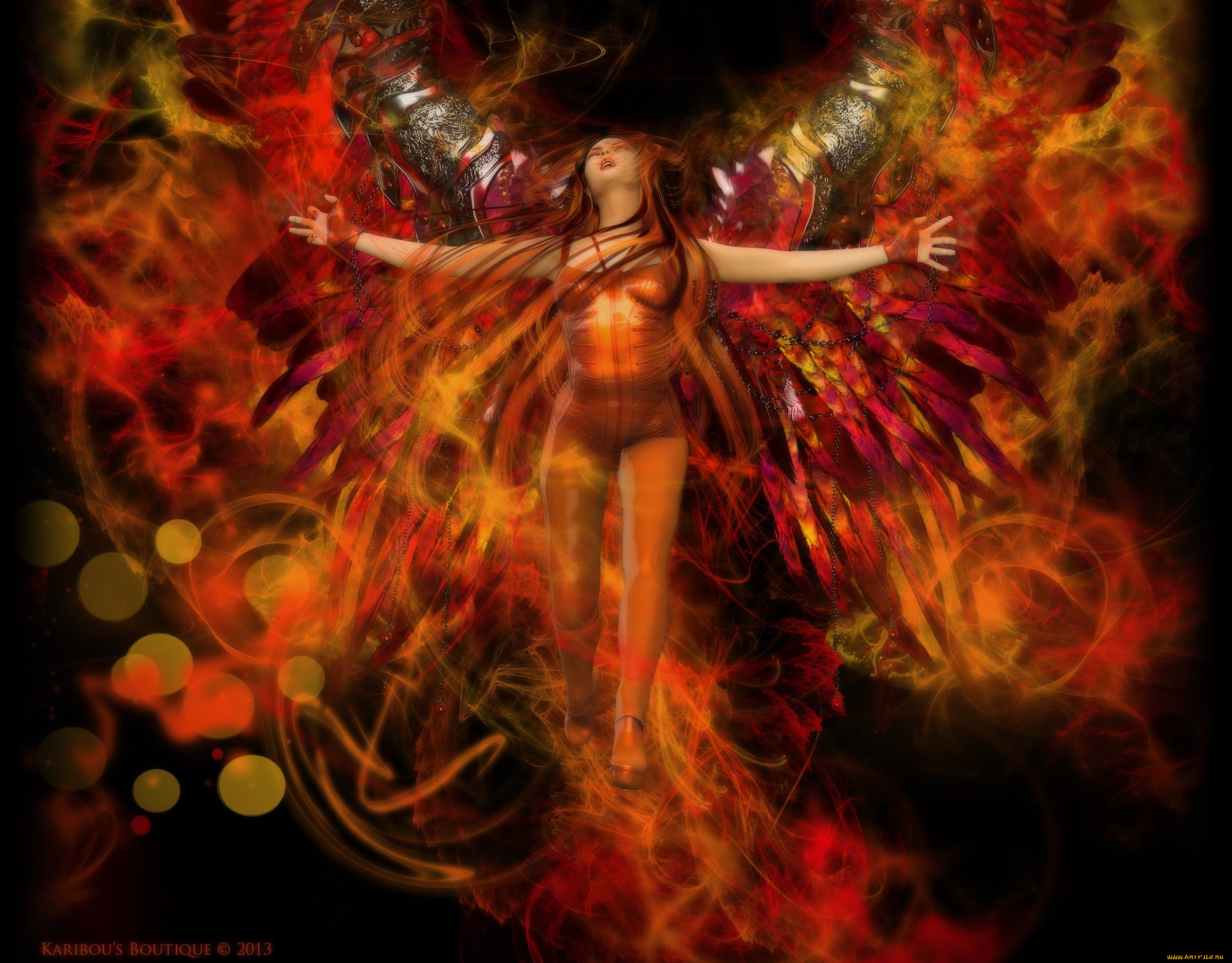 3д, графика, существа, , creatures, девушка, взгляд, фон, демон