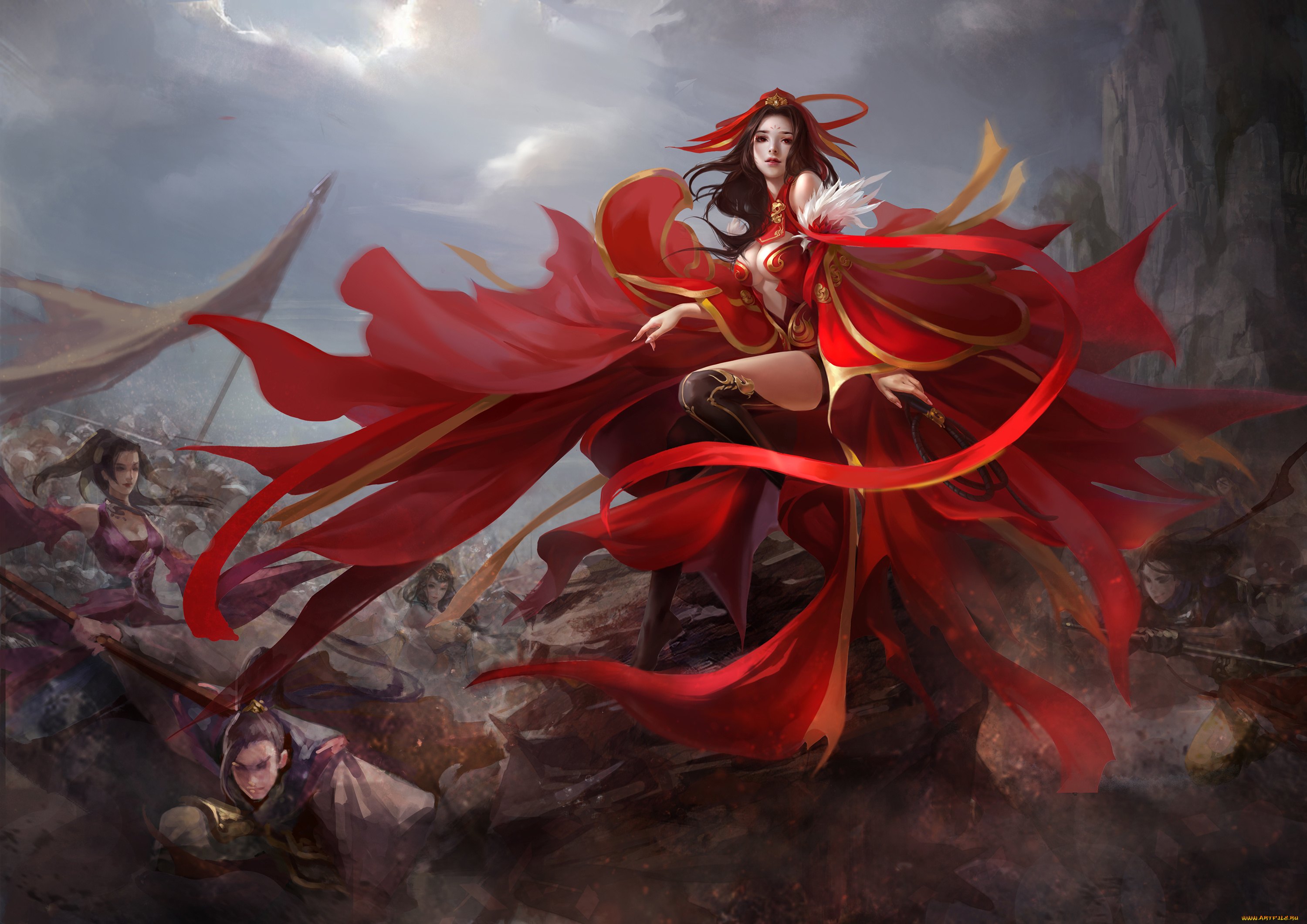 фэнтези, девушки, плеть, бой, девушка, арт