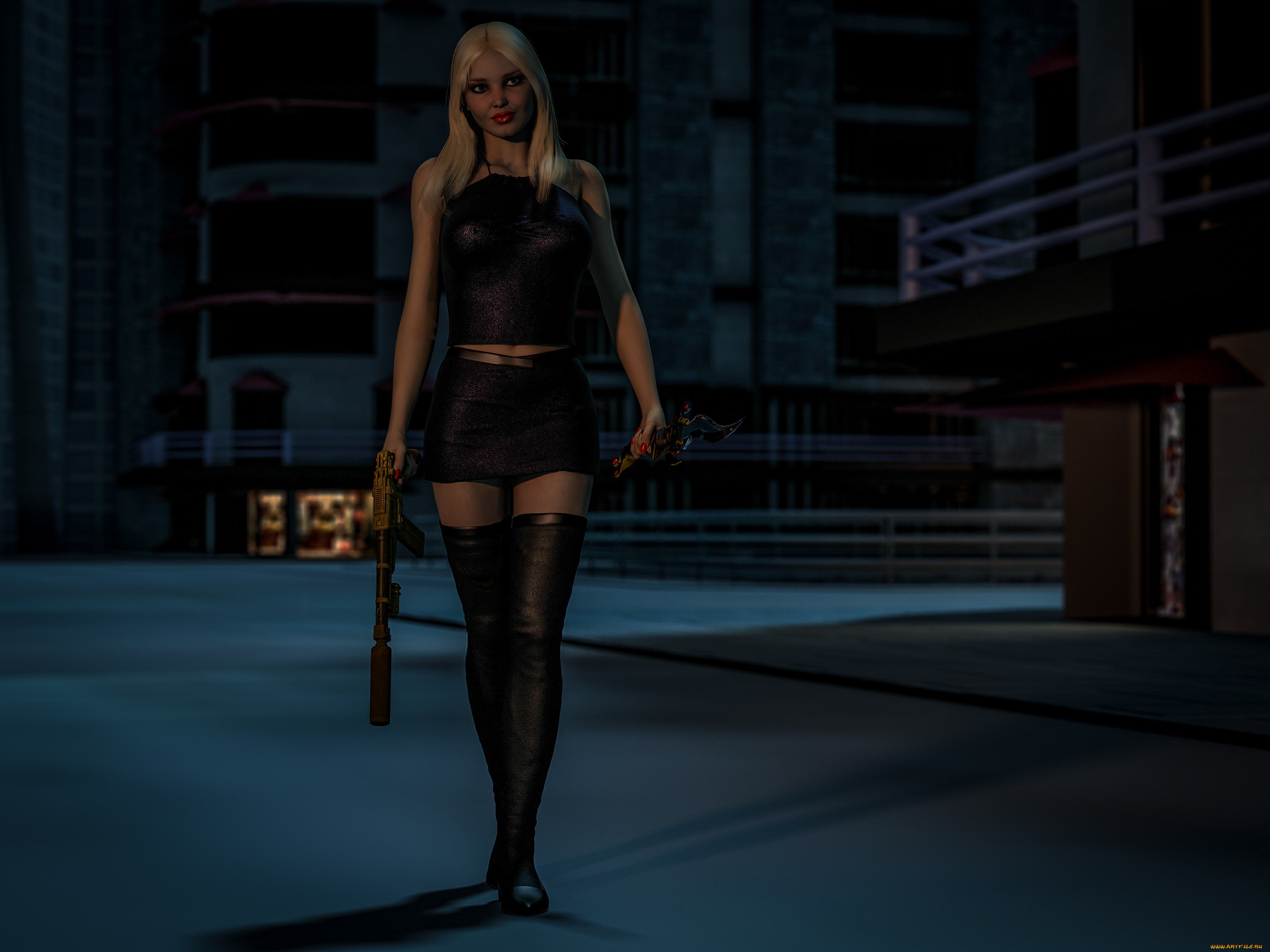 3д, графика, фантазия, , fantasy, девушка, взгляд, фон, оружие