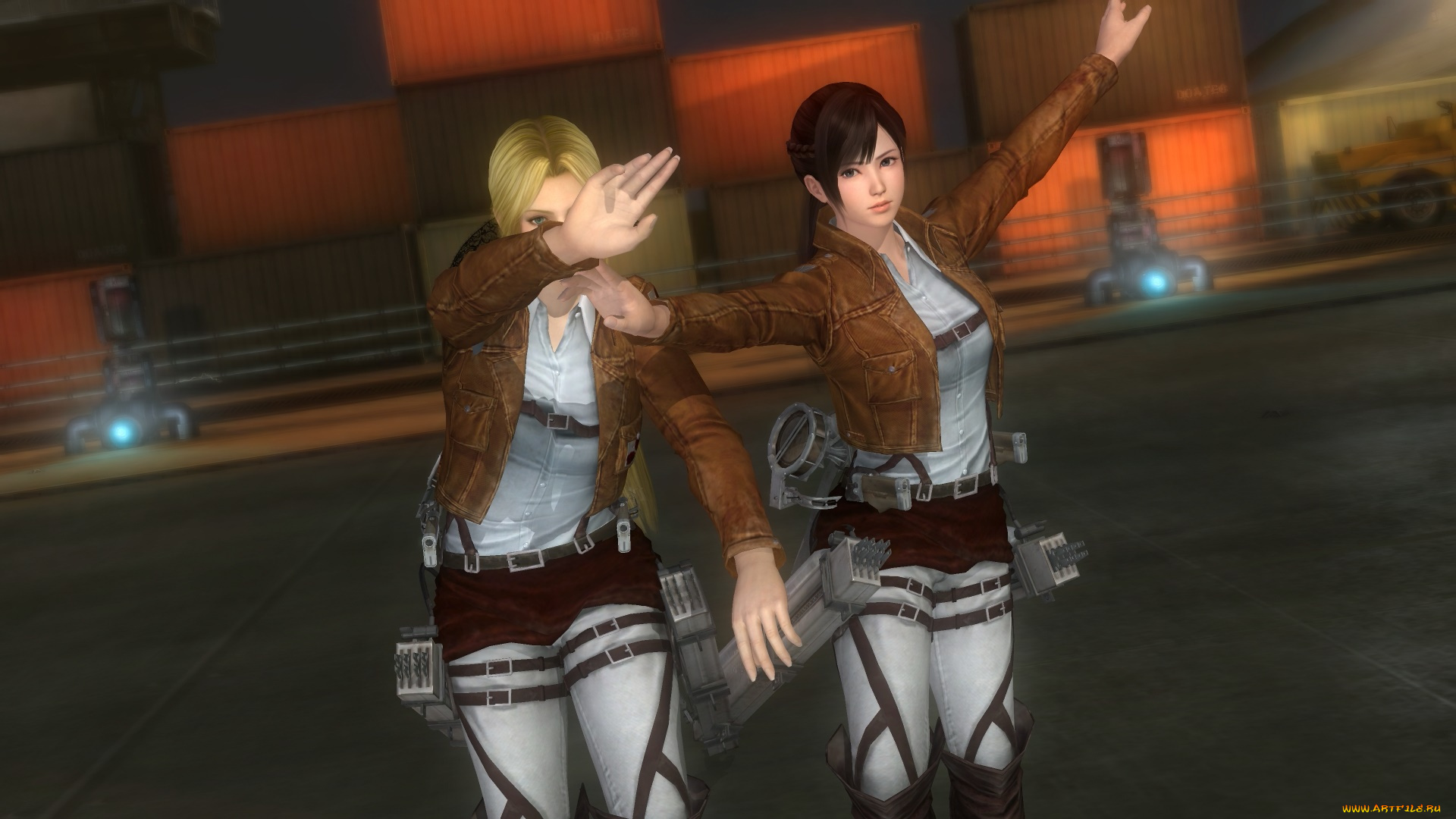 3д, графика, аниме, , anime, девушки, взгляд, фон, поза