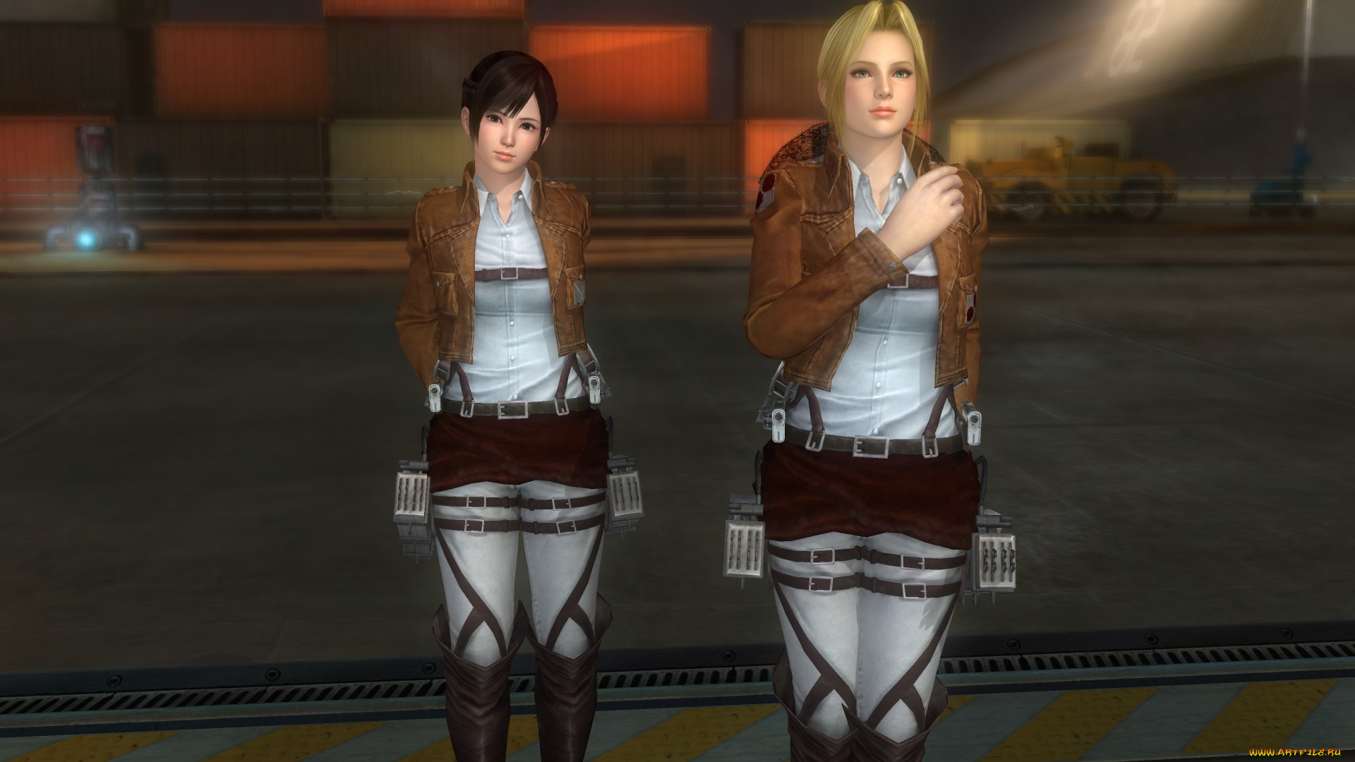 3д, графика, аниме, , anime, девушки, взгляд, фон, поза