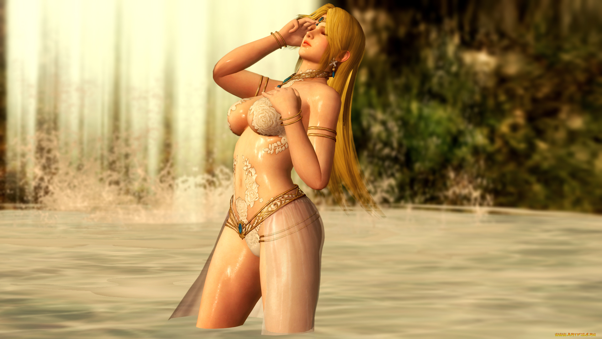 3д, графика, аниме, , anime, фон, взгляд, девушка