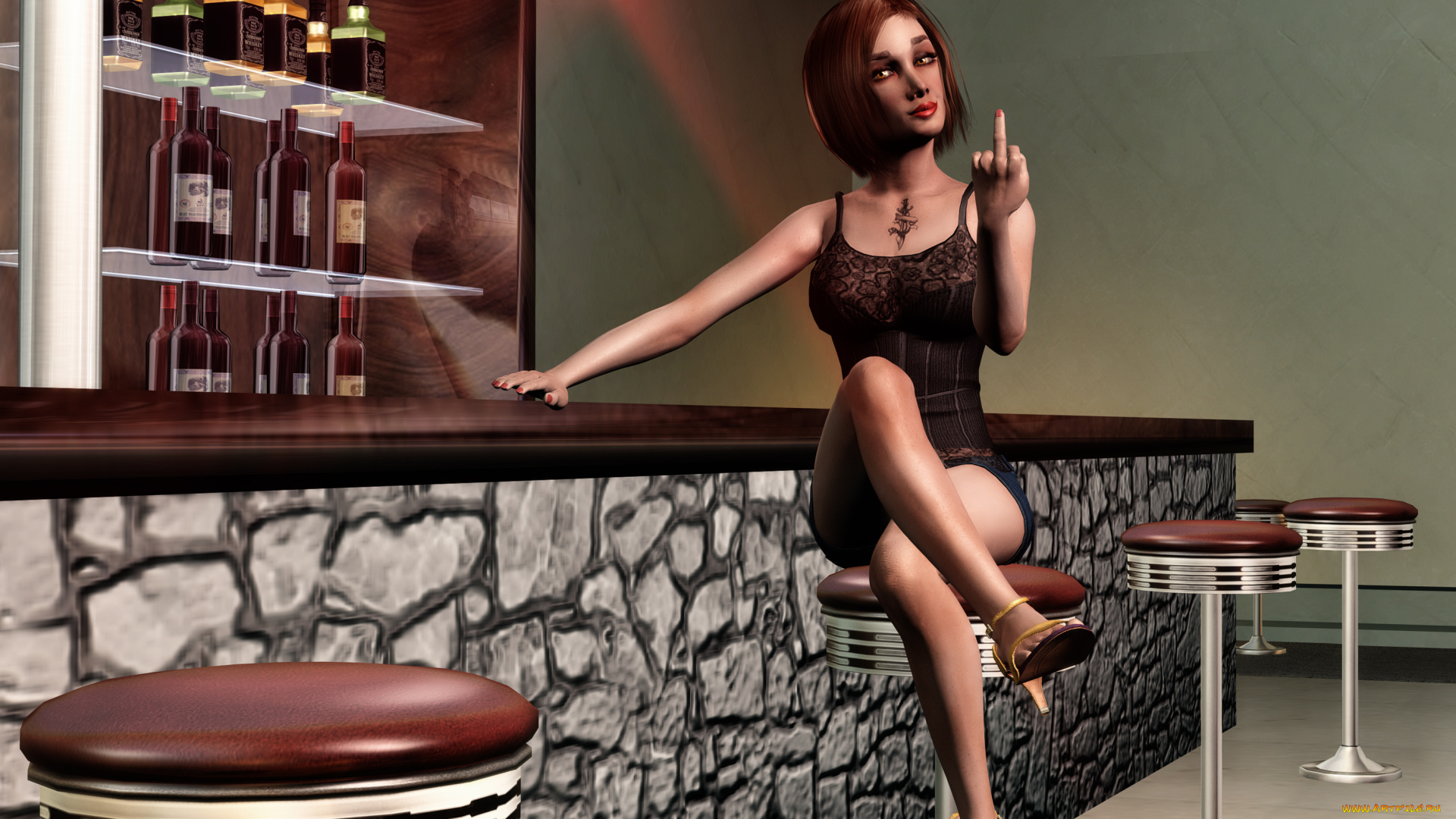 3д, графика, люди, , people, взгляд, девушка, фон