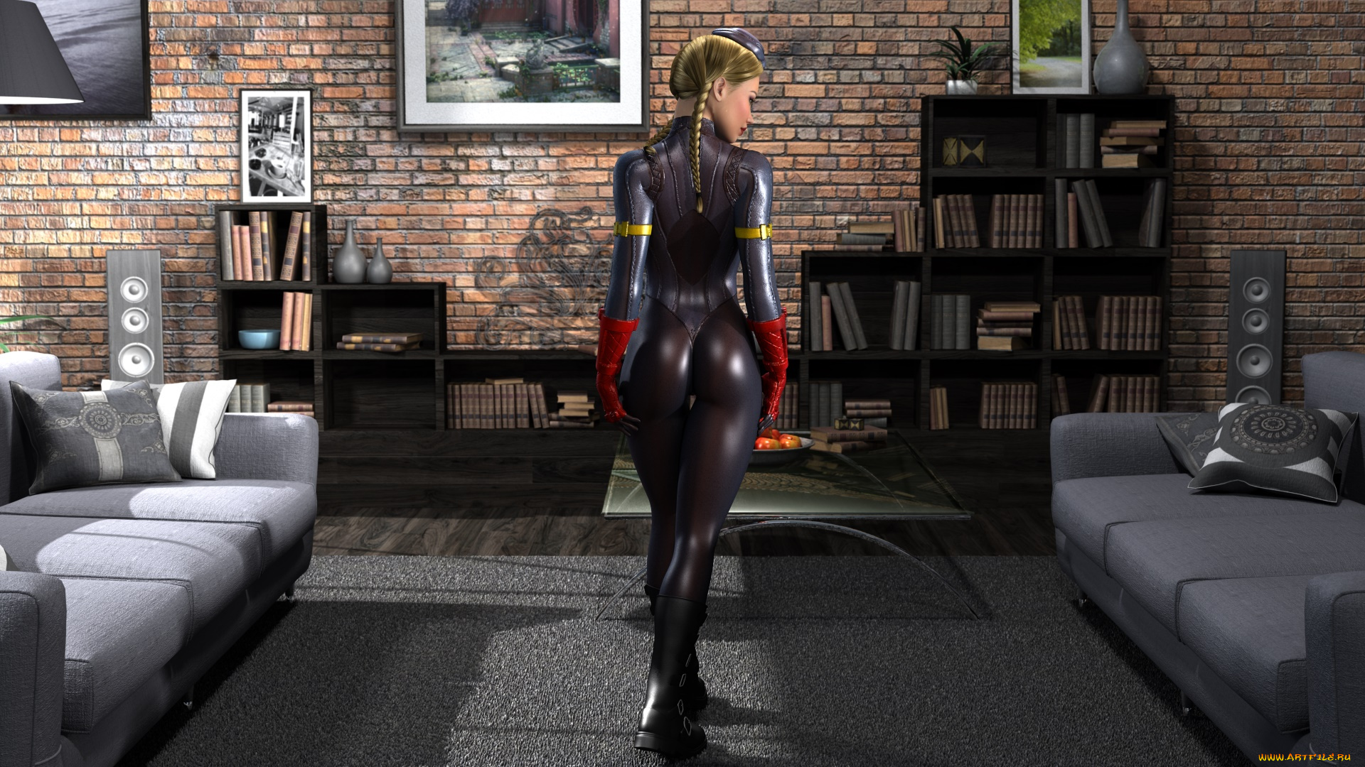 3д, графика, люди, , people, взгляд, интерьер, девушка, фон