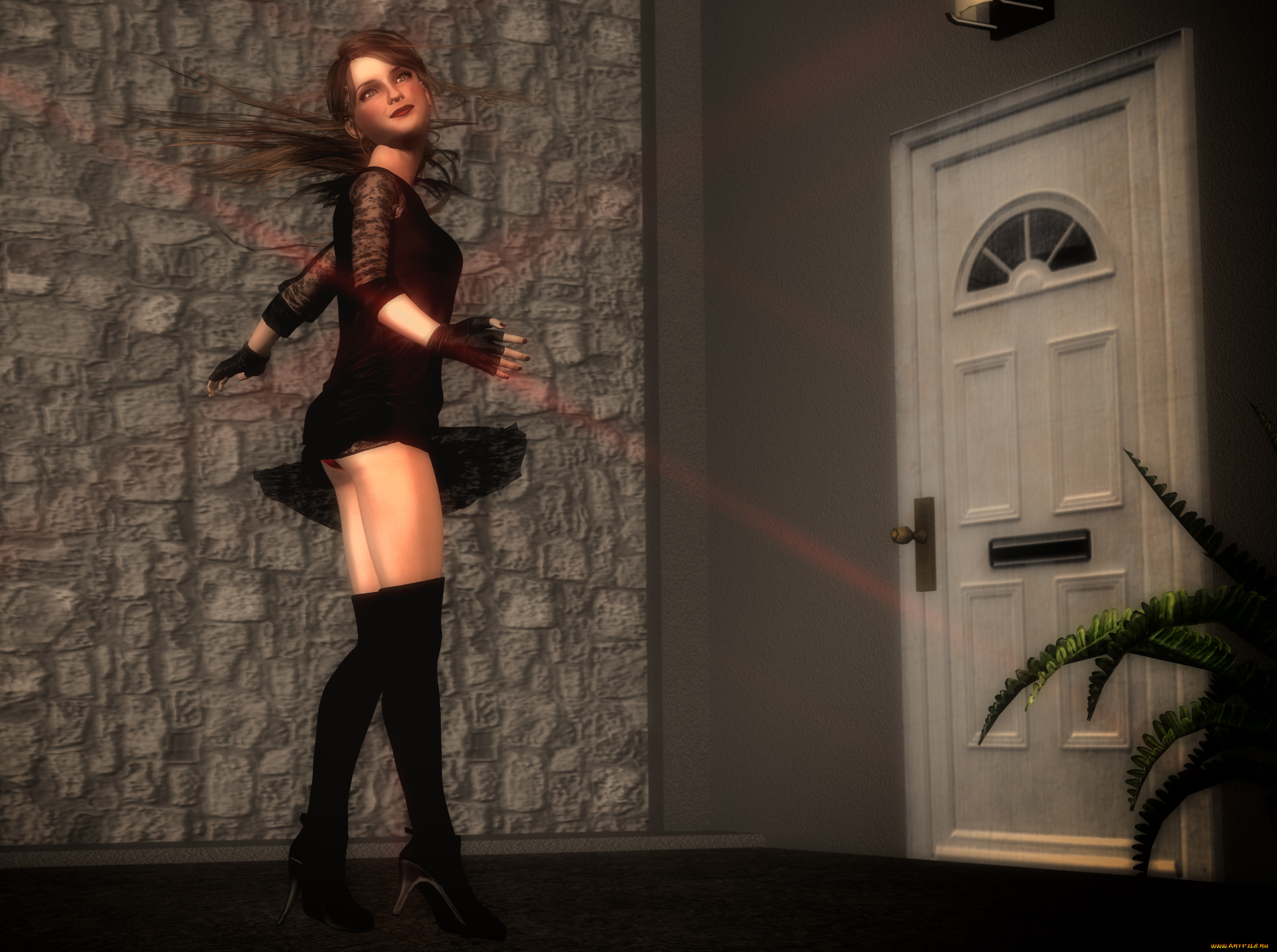 3д, графика, люди, , people, девушка, взгляд, фон