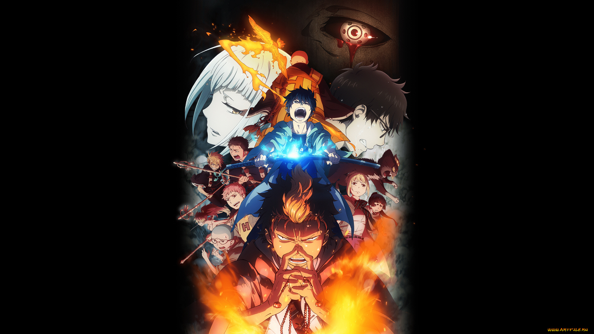 аниме, ao, no, exorcist, синий, экзорцист