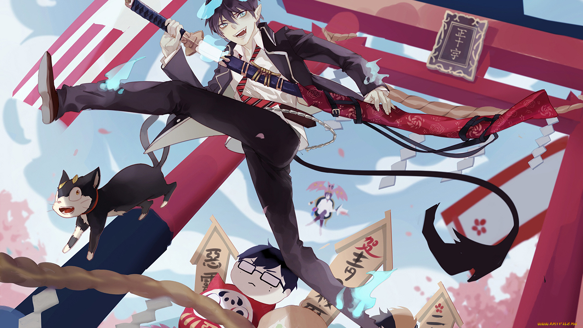 аниме, ao, no, exorcist, синий, экзорцист