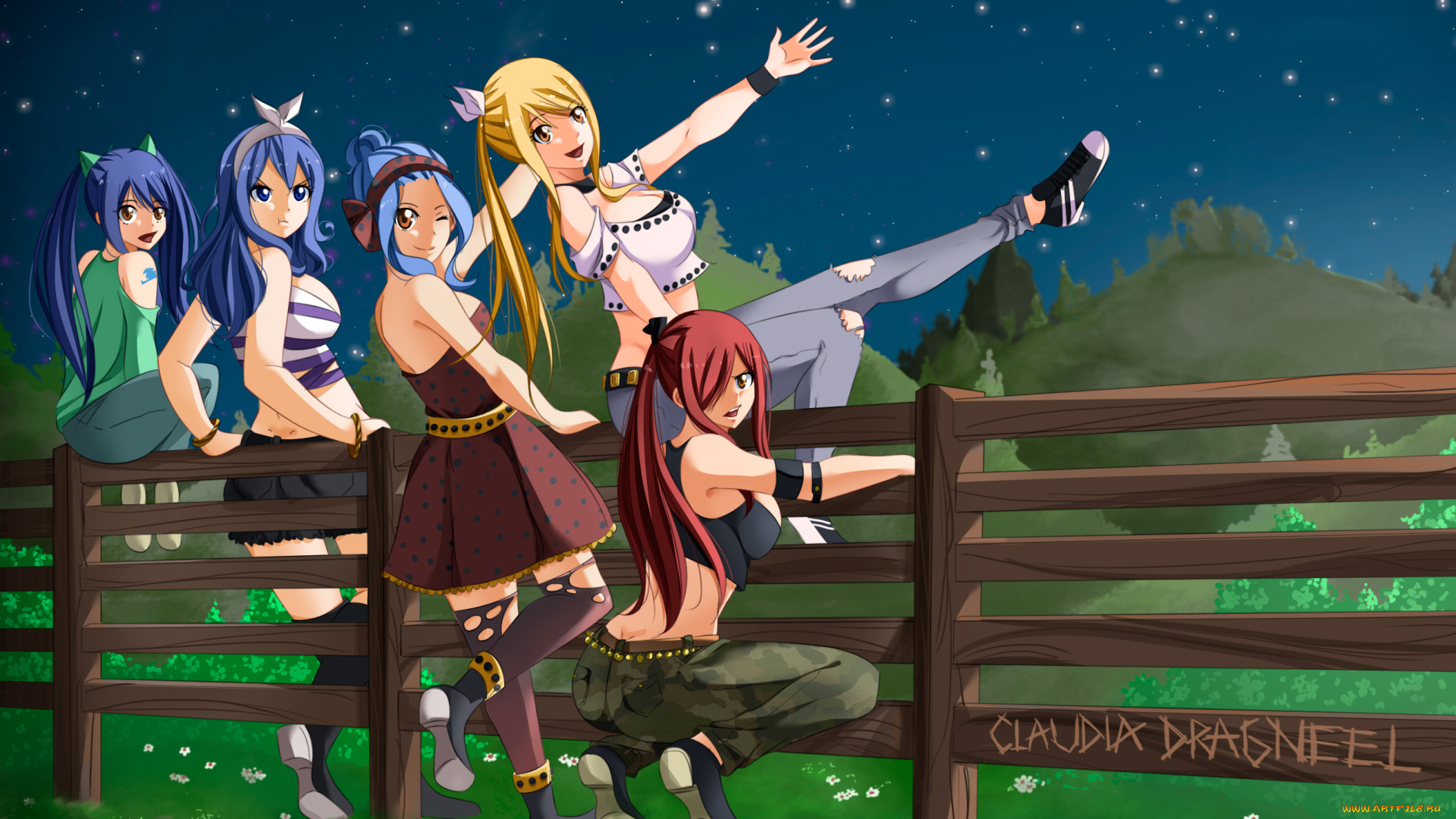 аниме, fairy, tail, девушки