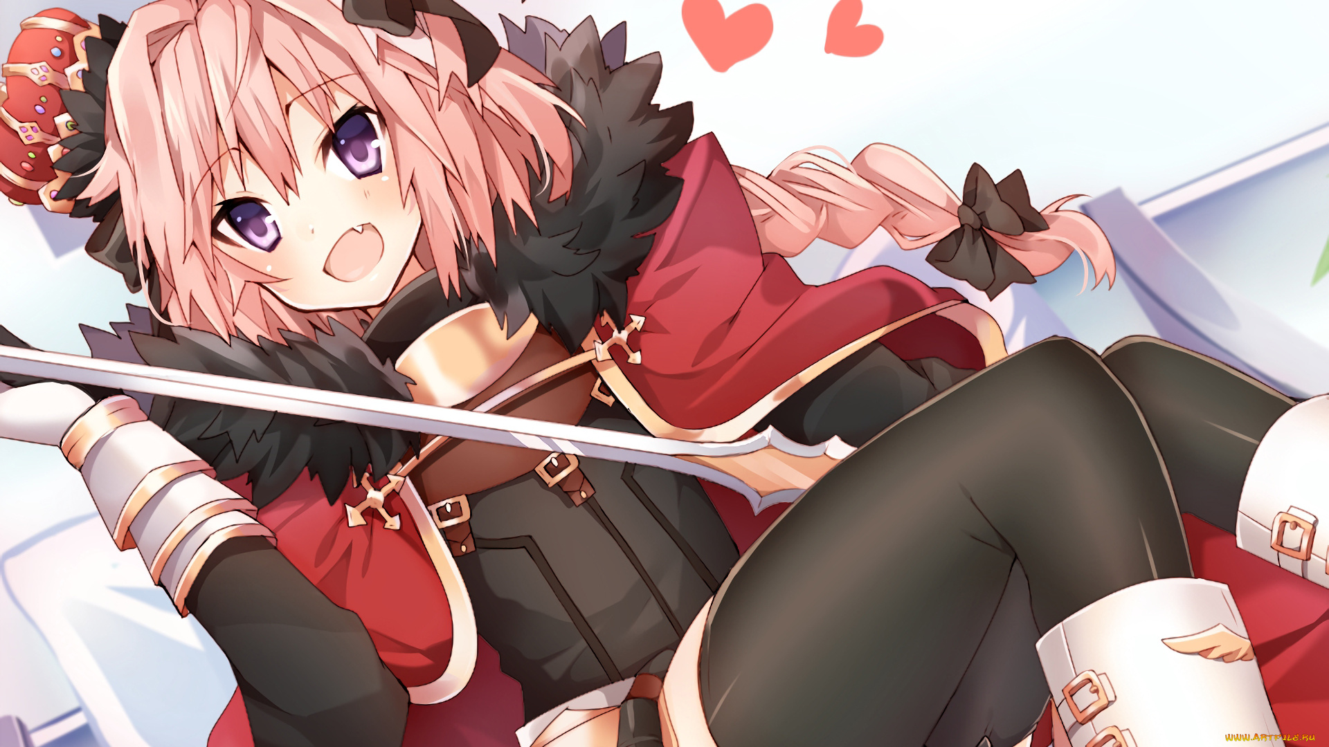 аниме, fate, stay, night, девушка, взгляд, фон