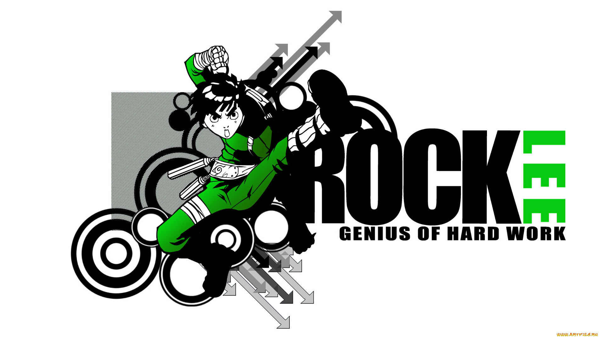 аниме, naruto, рок, ли