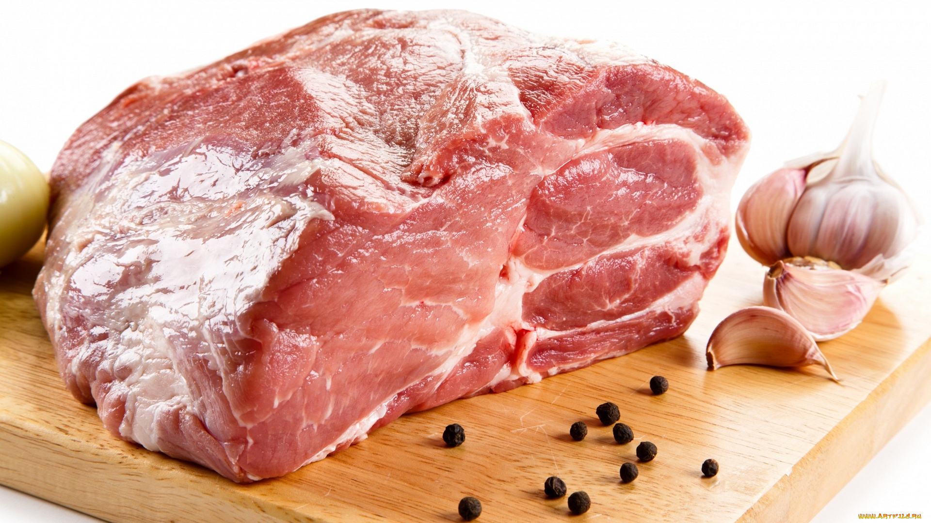 еда, мясные, блюда, перец, доска, чеснок