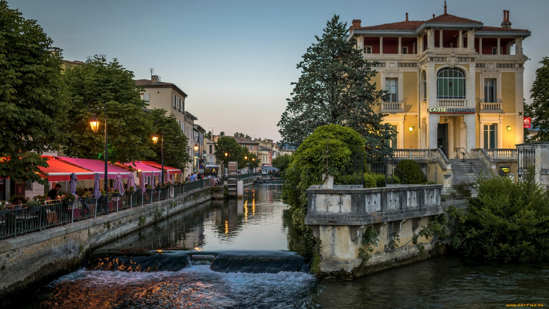 франция, города, -, улицы, , площади, , набережные, водоем, здания, фонари, деревья, кафе