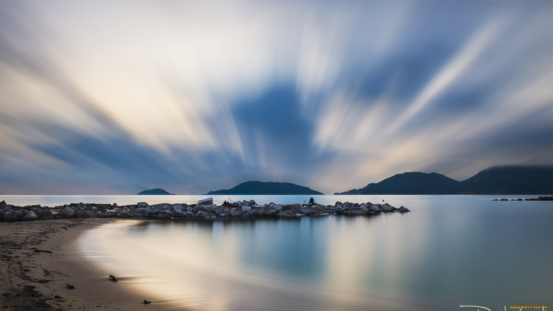 природа, побережье, италия, лигурия, море, облака, вода, небо, закат