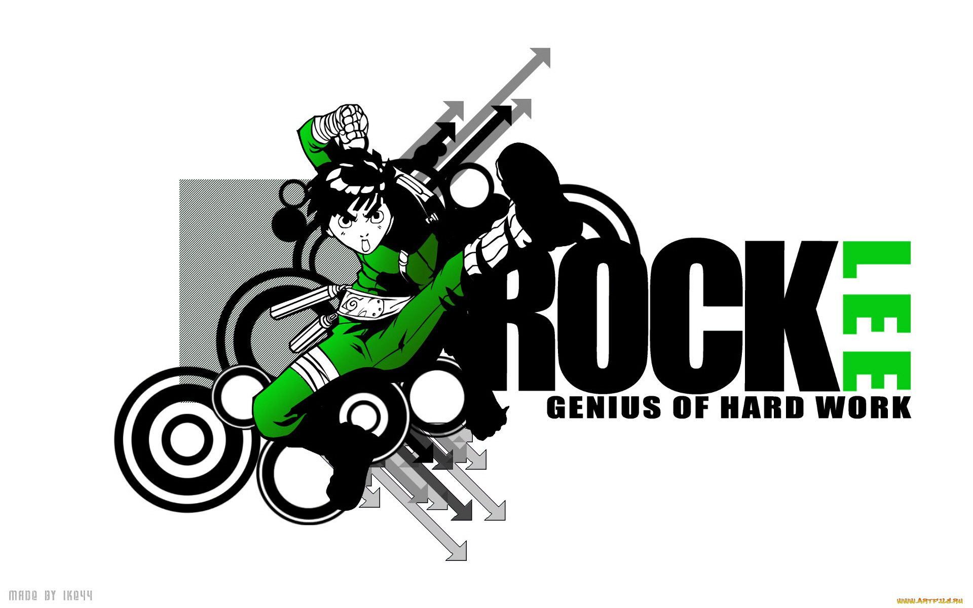 аниме, naruto, рок, ли