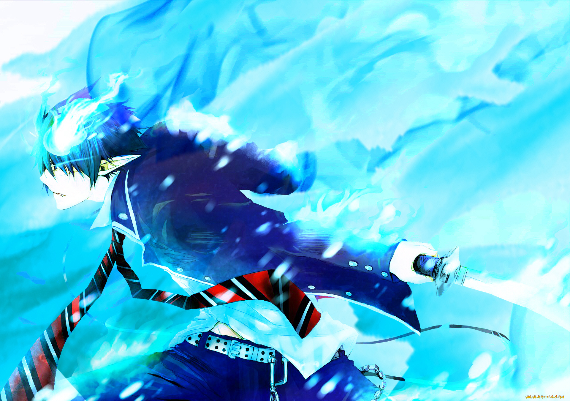 аниме, ao, no, exorcist, синий, экзорцист