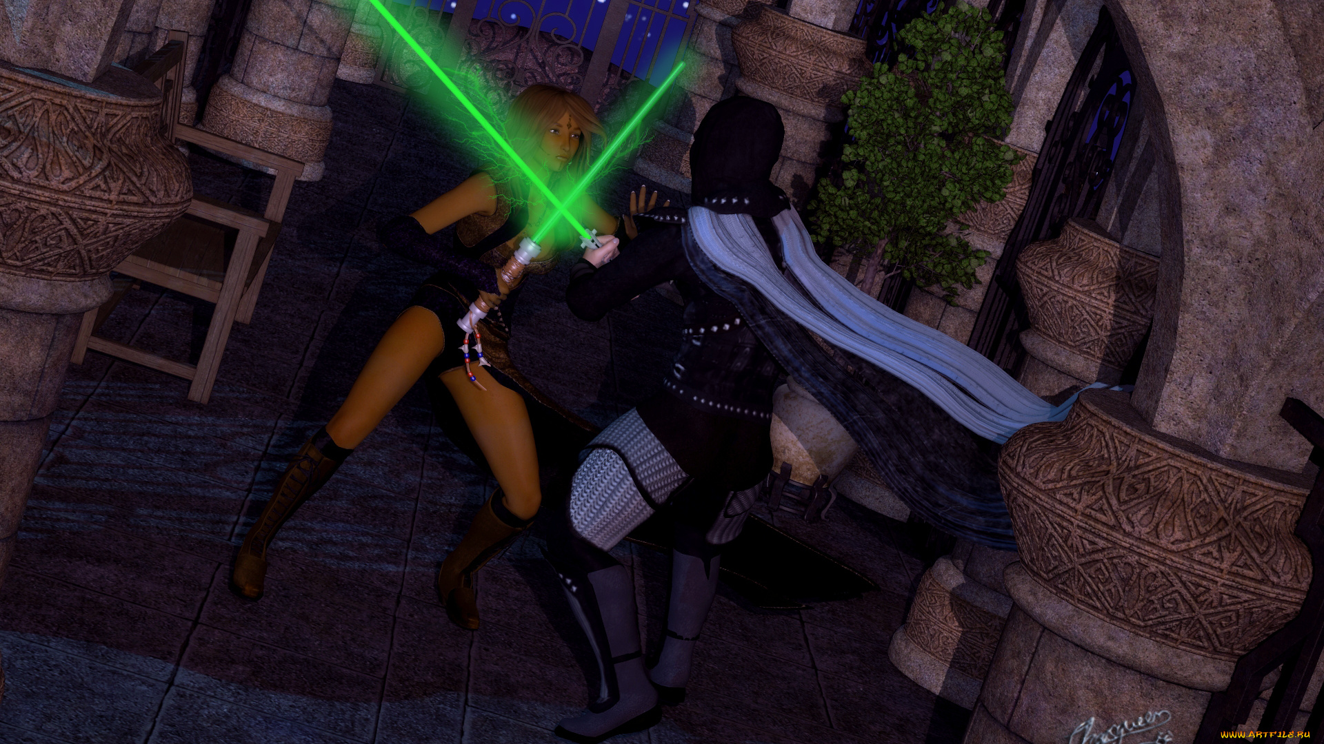 3д, графика, фантазия, , fantasy, фон, взгляд, девушка