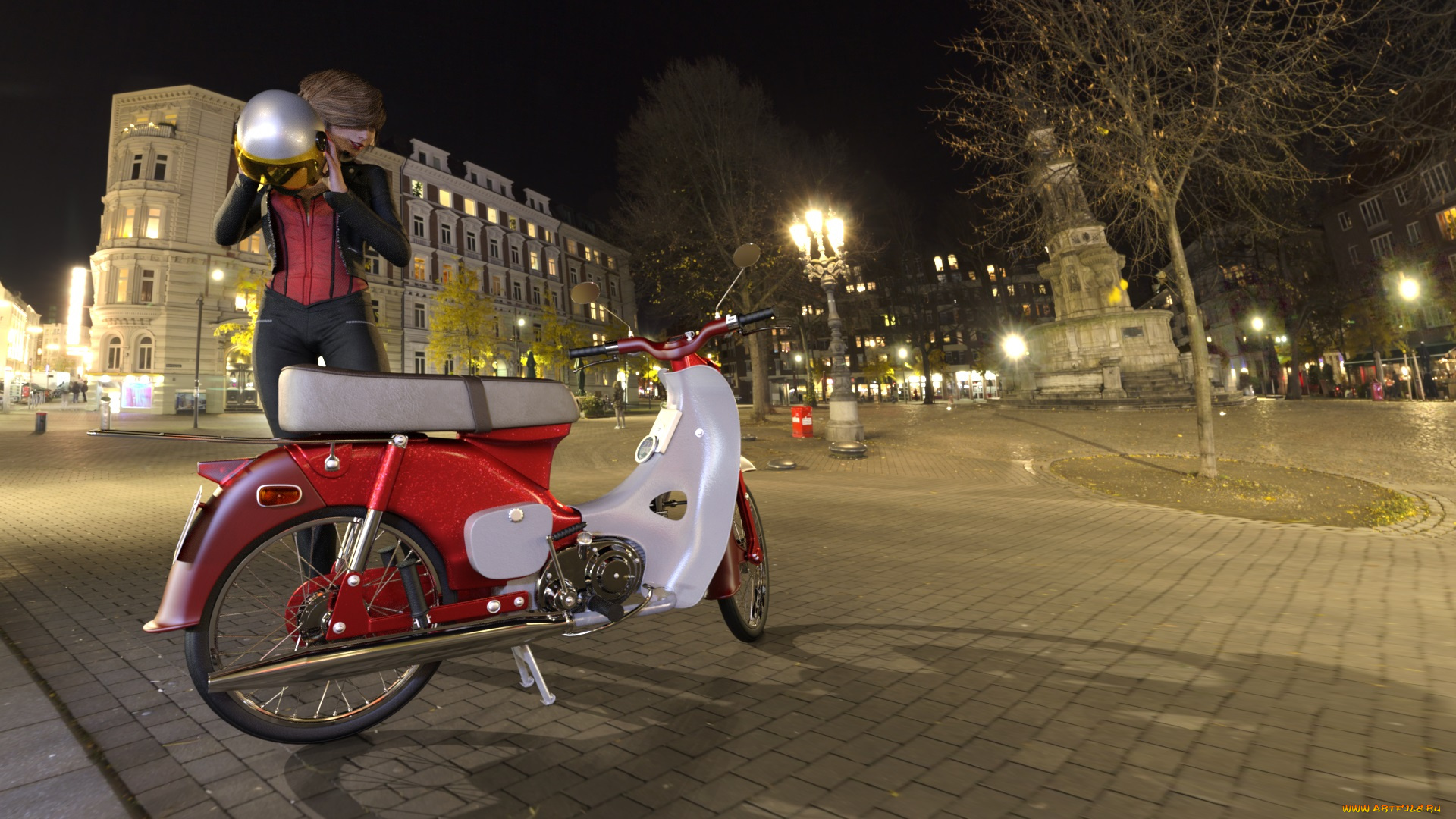 3д, графика, люди-авто, мото, , people-, car, , , moto, мотоцикл, фон, взгляд, девушка