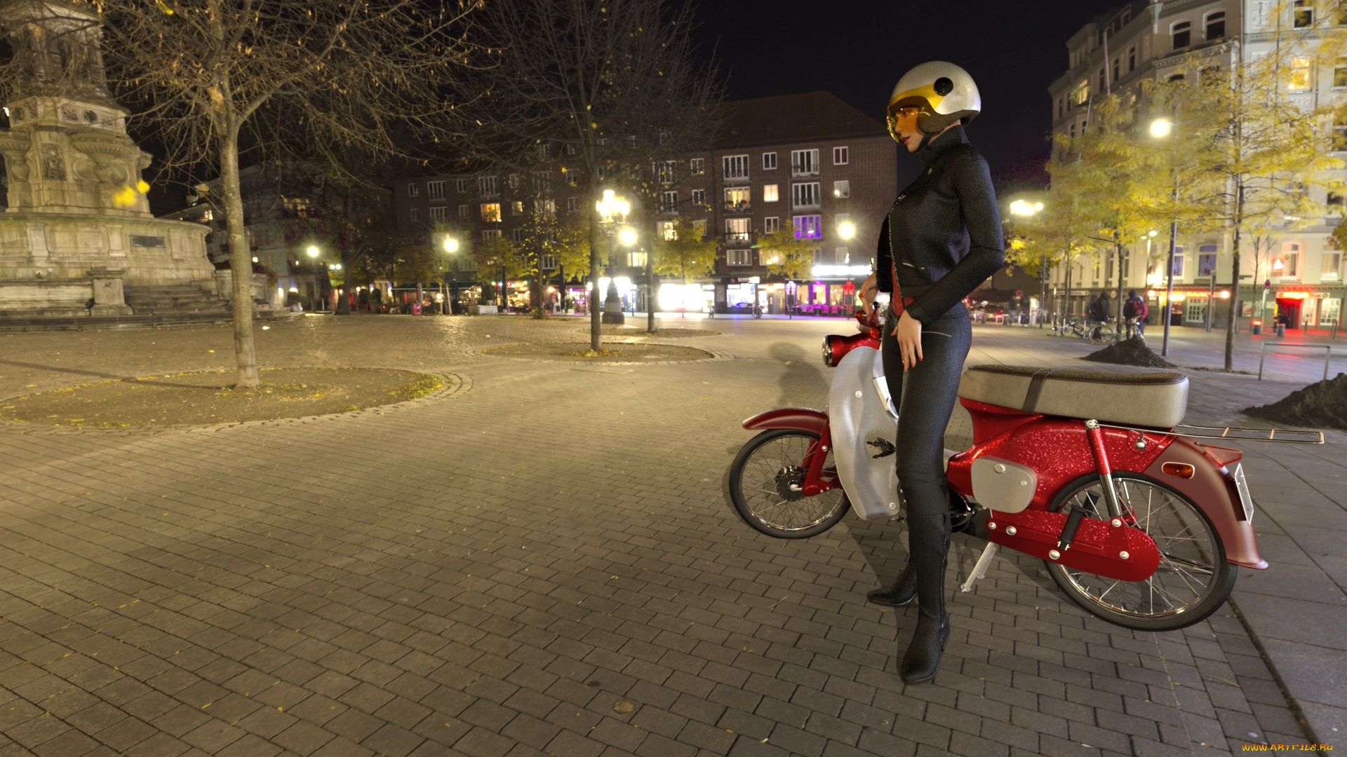 3д, графика, люди-авто, мото, , people-, car, , , moto, мотоцикл, фон, взгляд, девушка