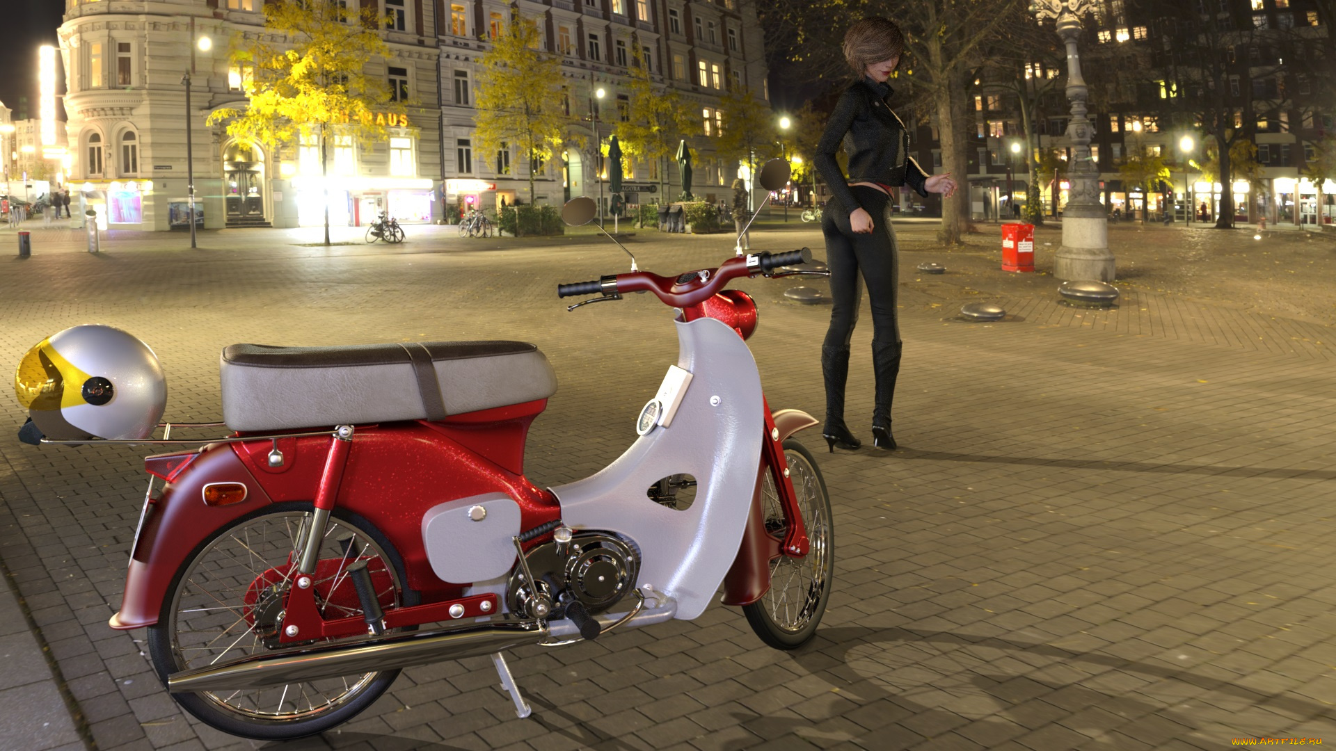 3д, графика, люди-авто, мото, , people-, car, , , moto, мотоцикл, фон, взгляд, девушка