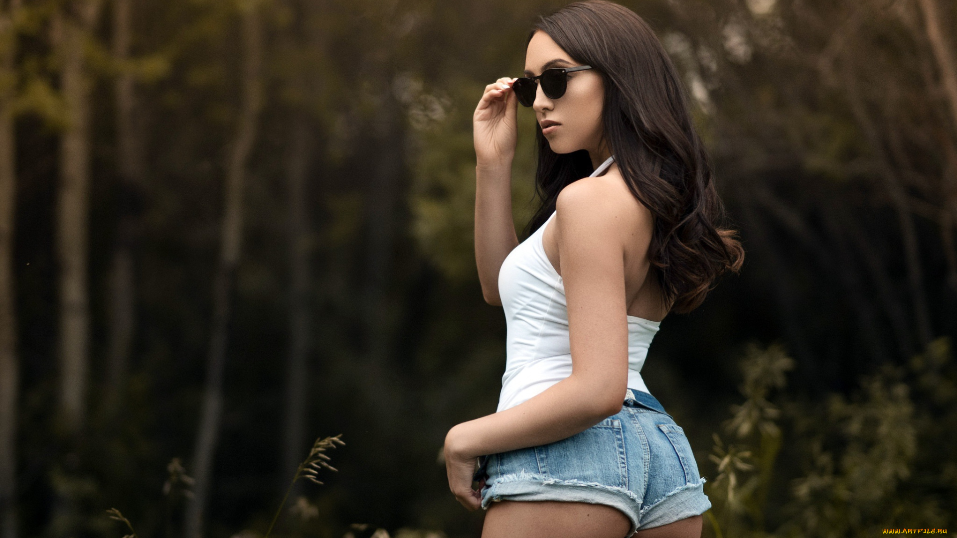 девушки, -unsort, , брюнетки, темноволосые, девушка, фон, взгляд