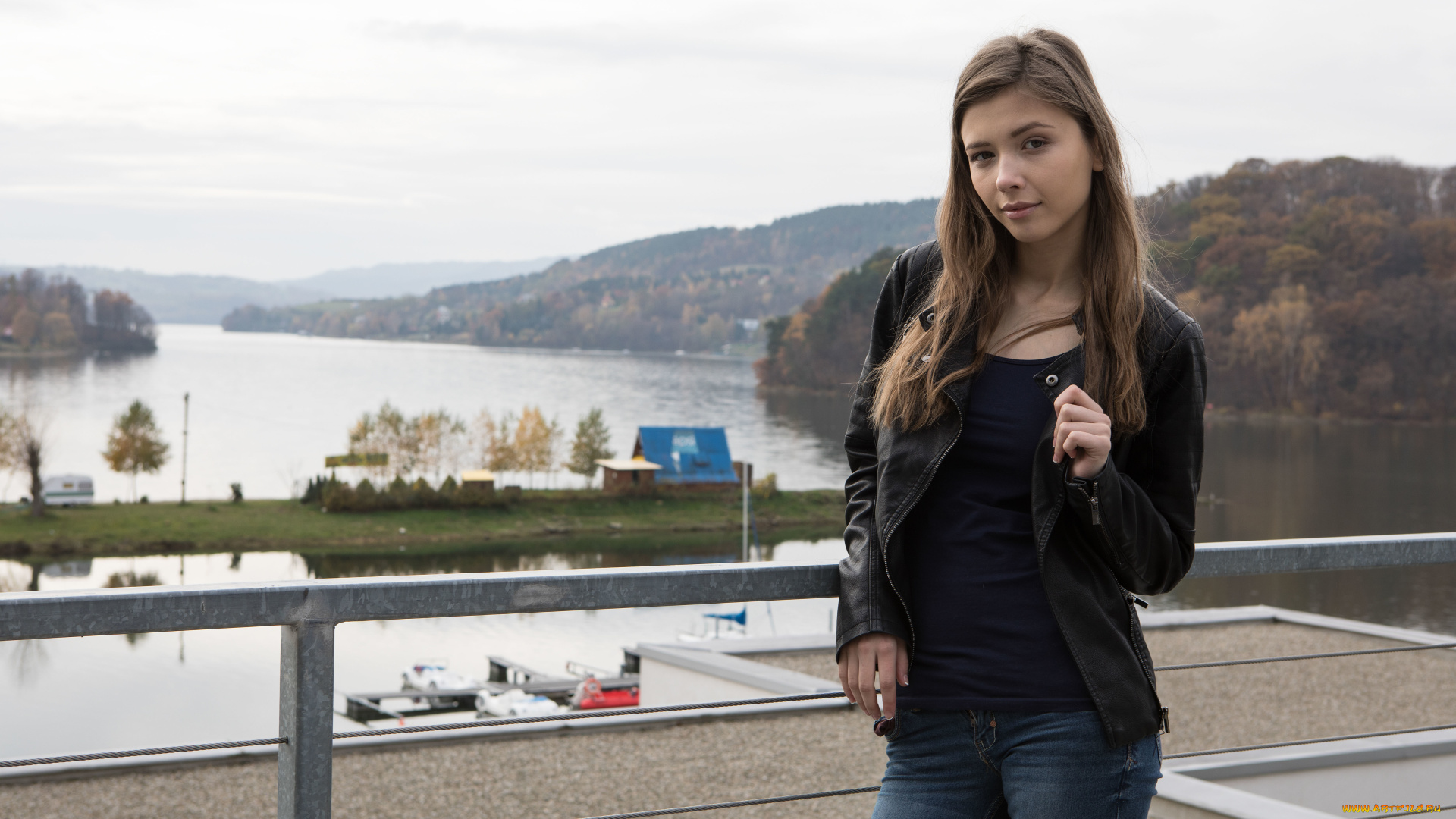 девушки, mila, azul, озеро, девушка, взгляд, фон