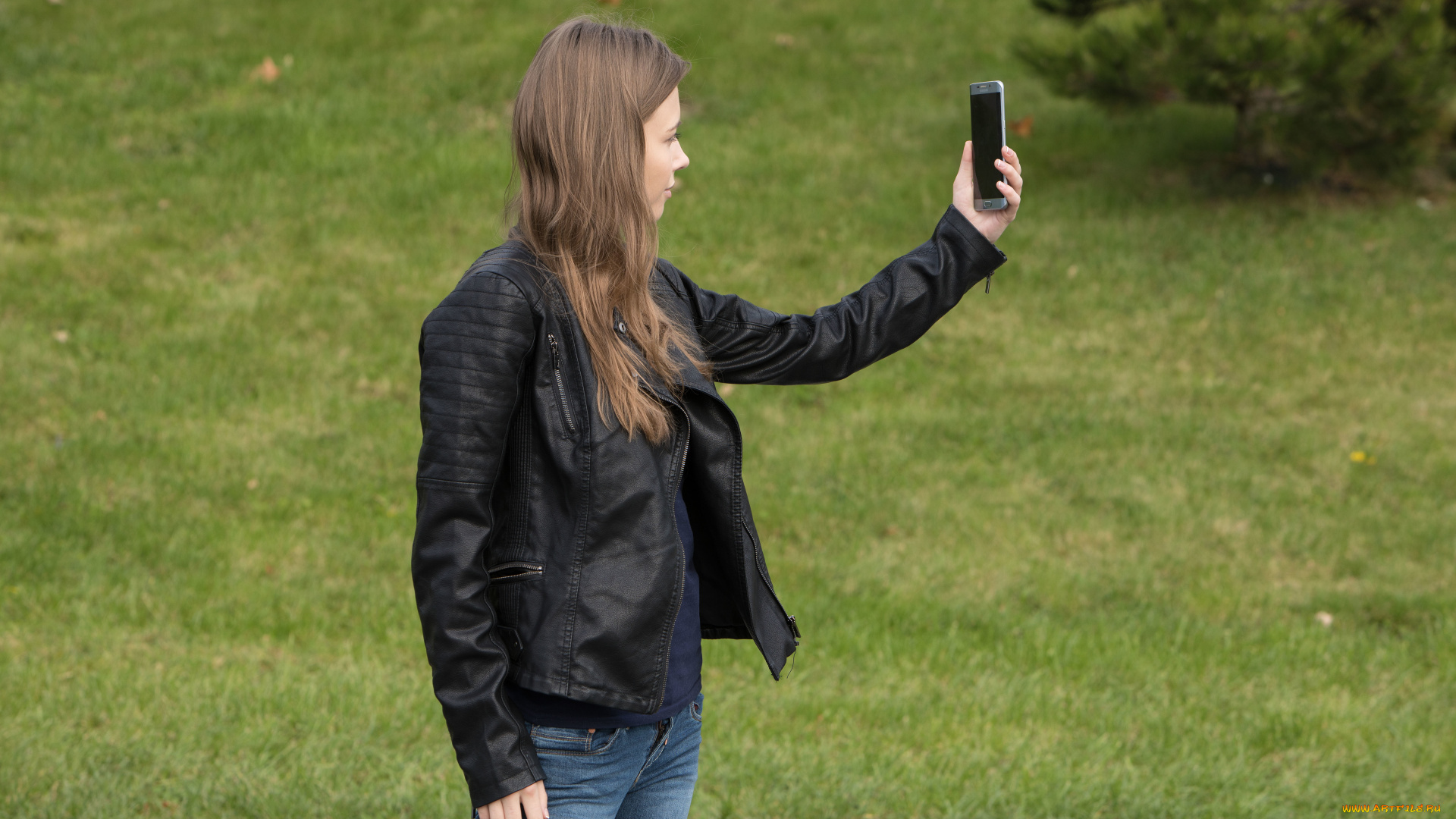 девушки, mila, azul, селфи, фон, девушка