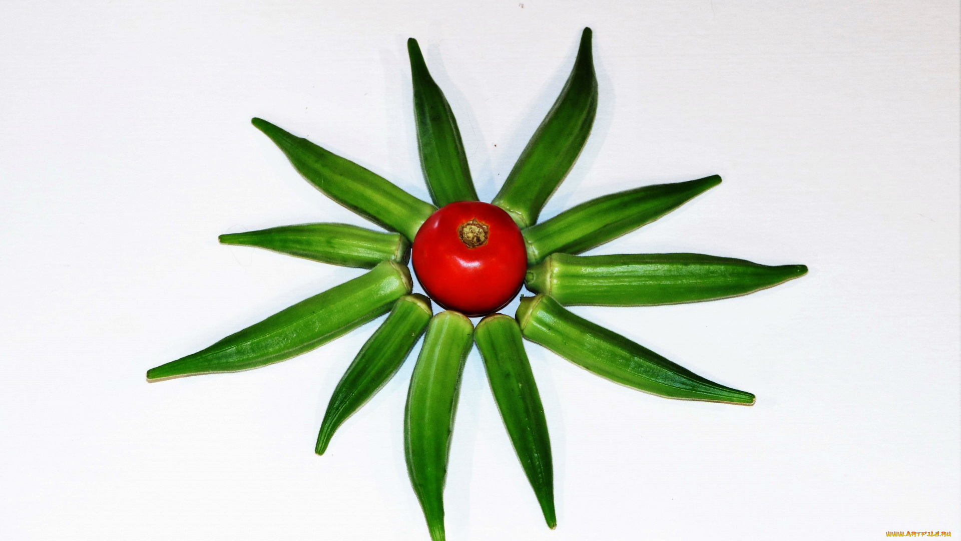 еда, овощи, помидор, окра, бамия