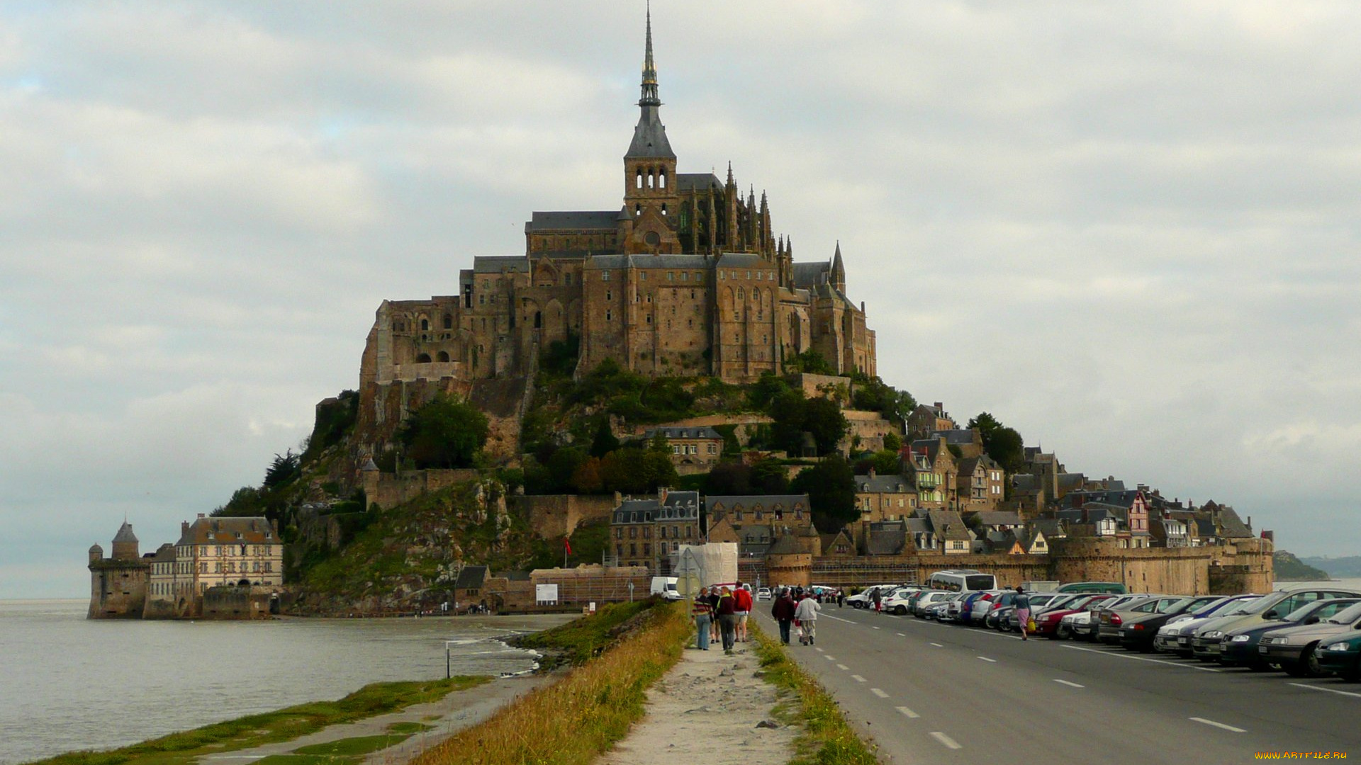 города, крепость, мон-сен-мишель, , франция, крепость