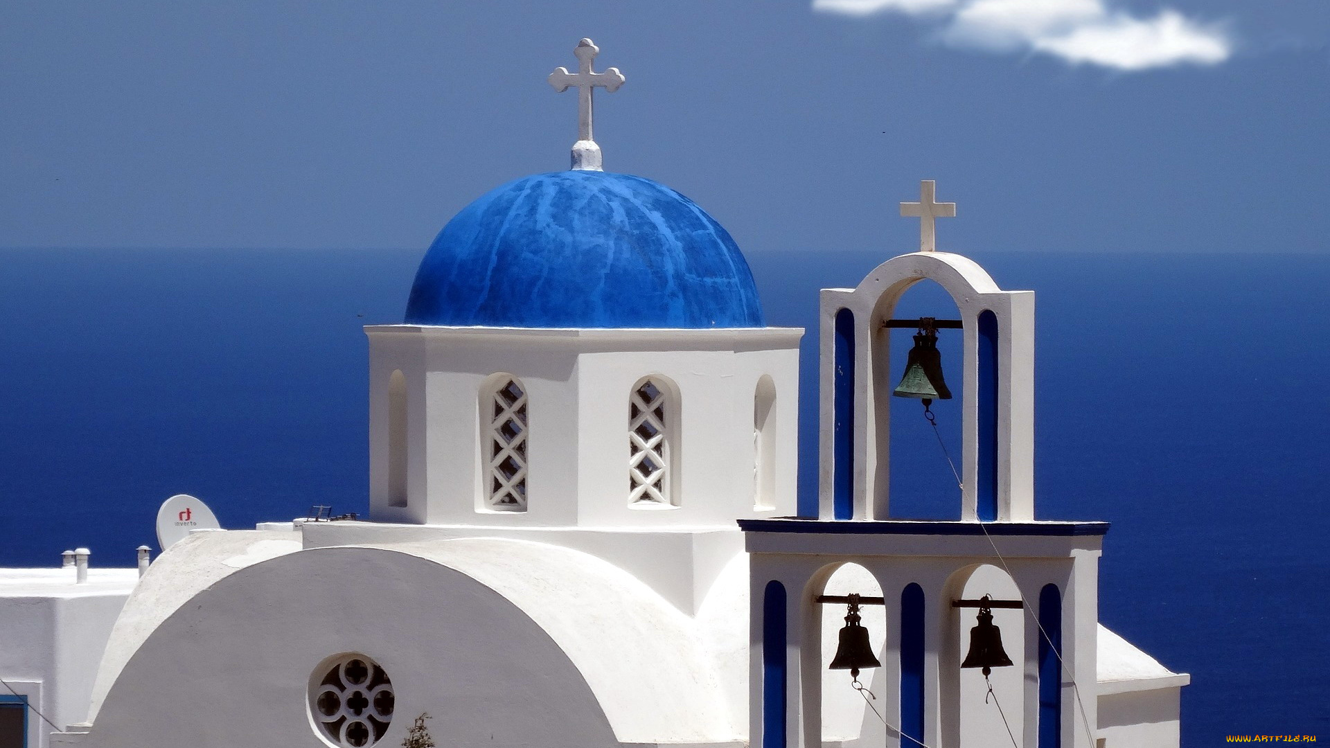 города, санторини, , греция, церковь