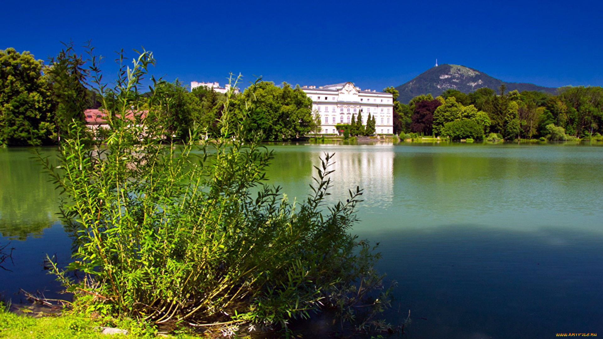города, зальцбург, , австрия, озеро, дворец