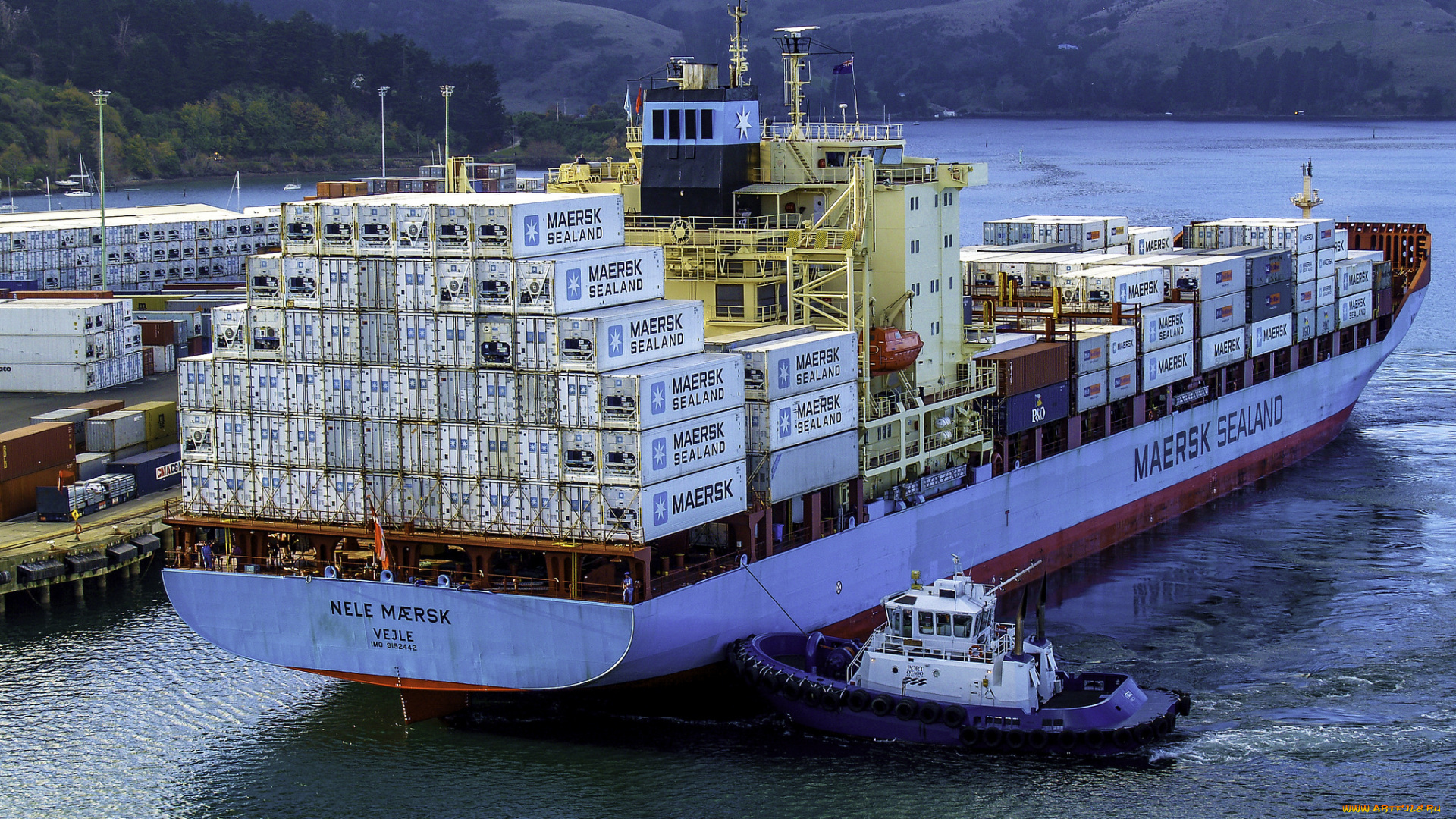 корабли, грузовые, суда, контейнеровоз