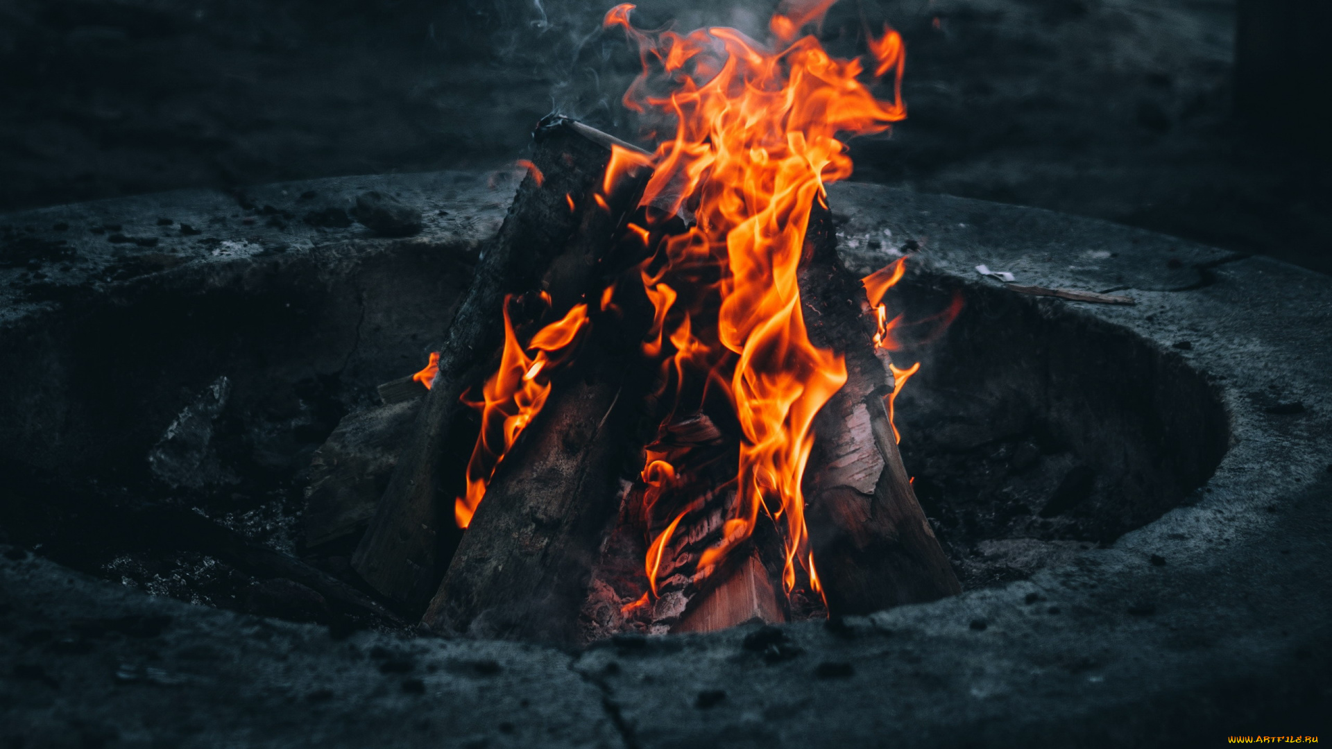 природа, огонь, костер, пламя