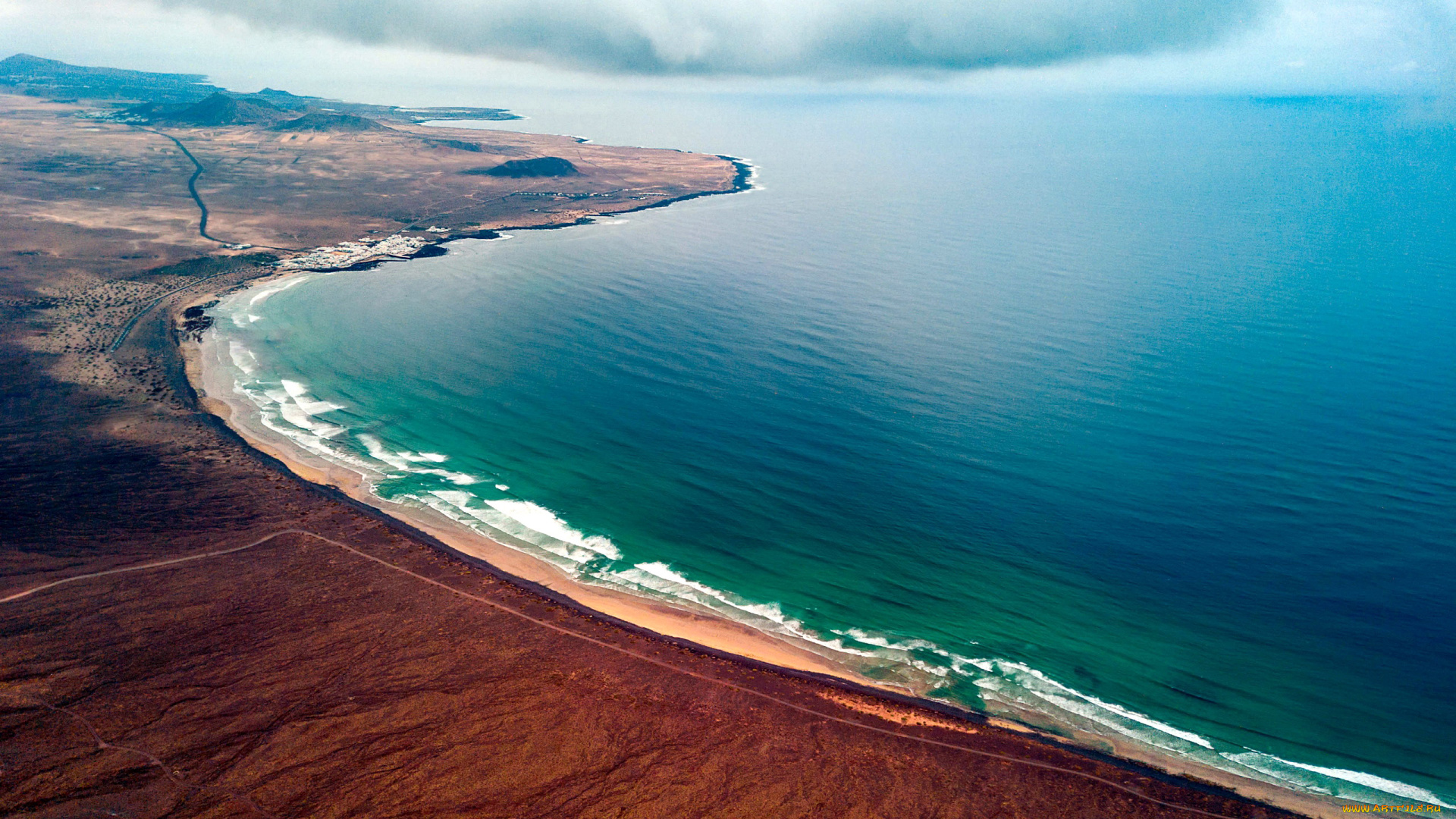 природа, побережье, облака, вода