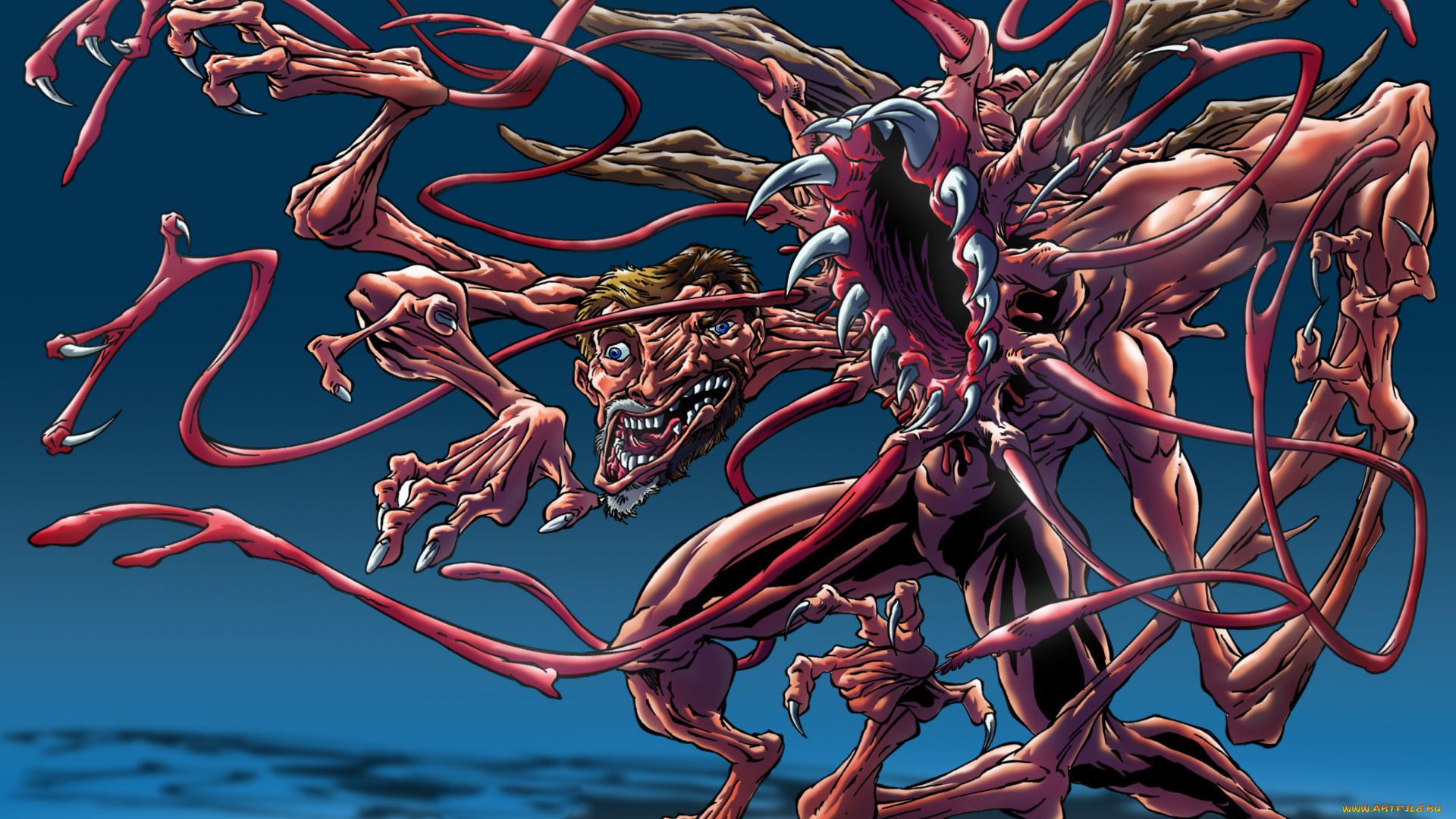 рисованное, комиксы, существо, фон