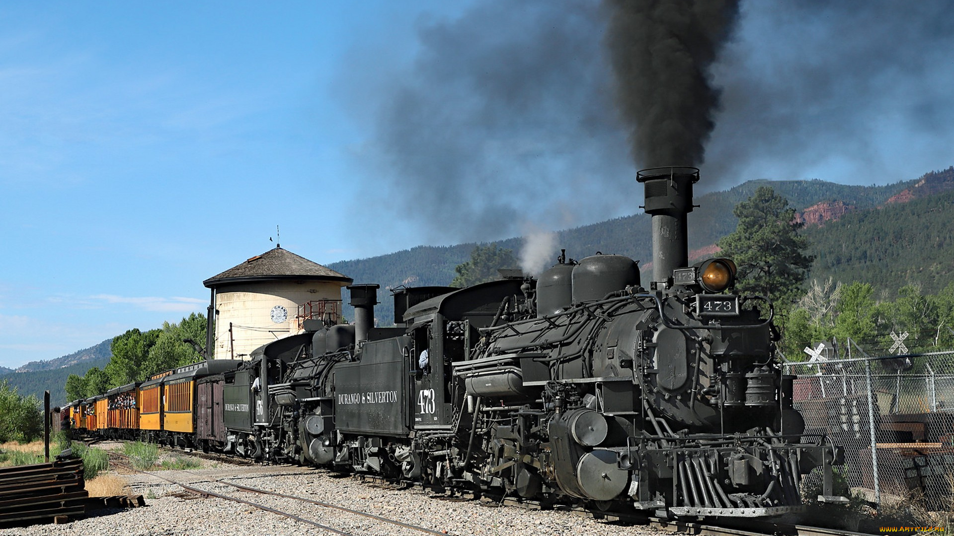 техника, паровозы, локомотив, состав