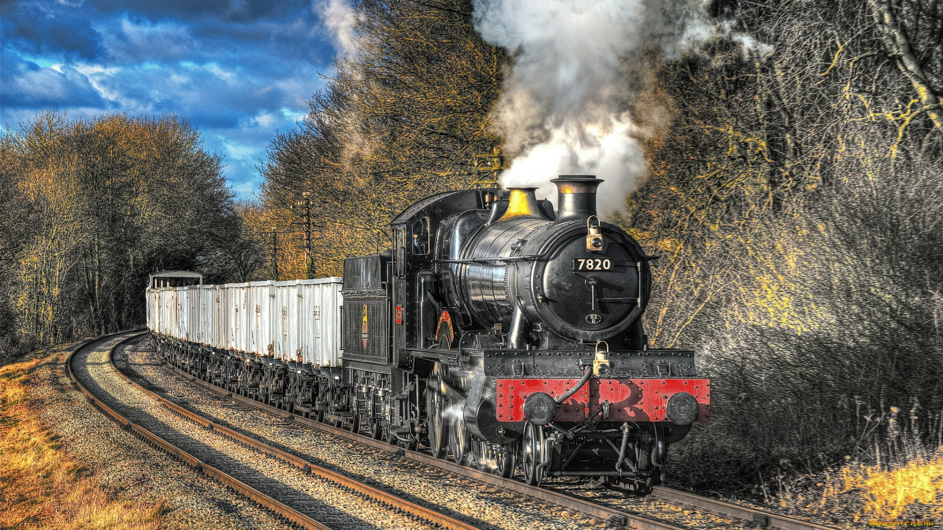 техника, паровозы, локомотив, состав