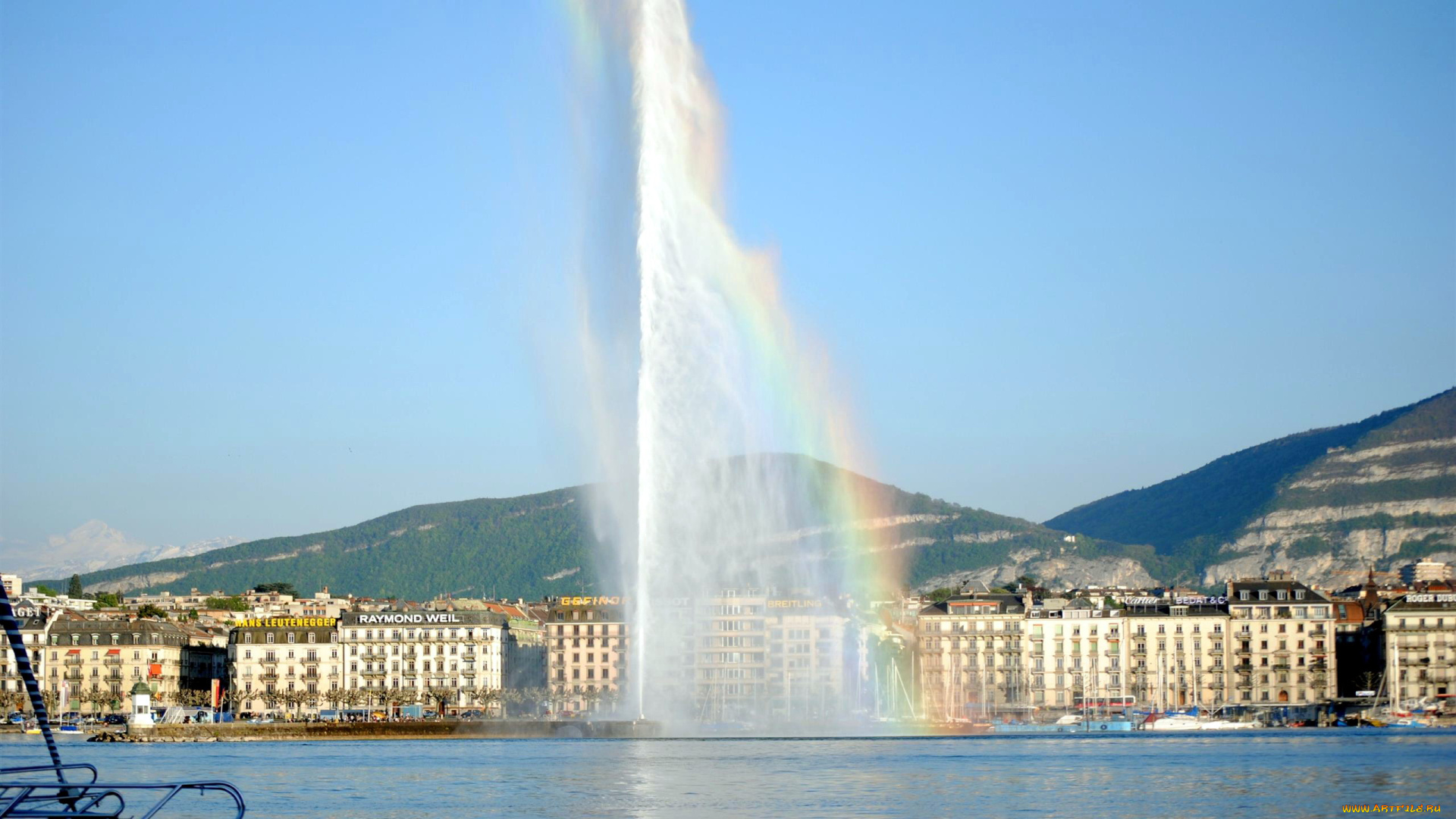 женева, города, -, фонтаны