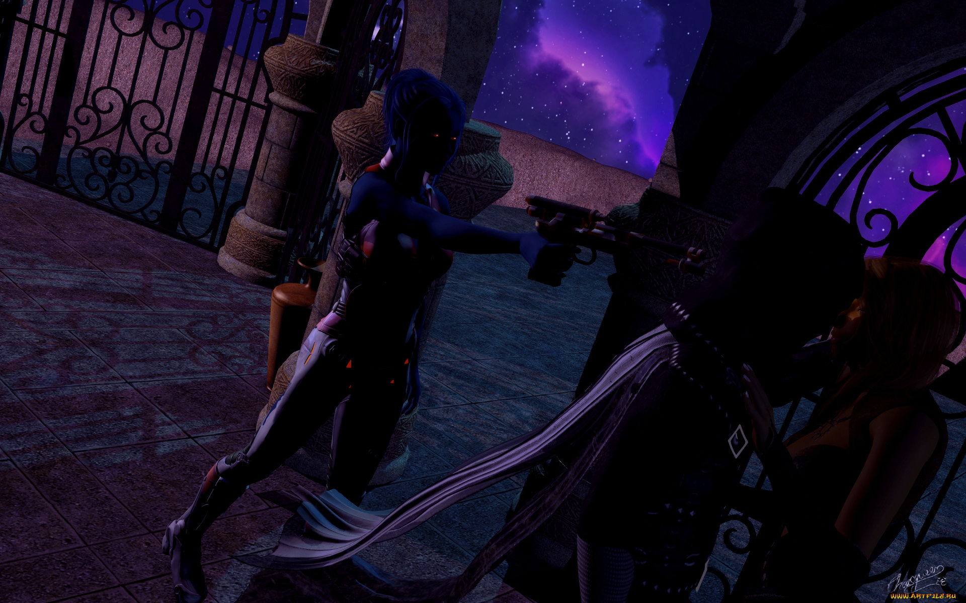 3д, графика, фантазия, , fantasy, фон, взгляд, девушка