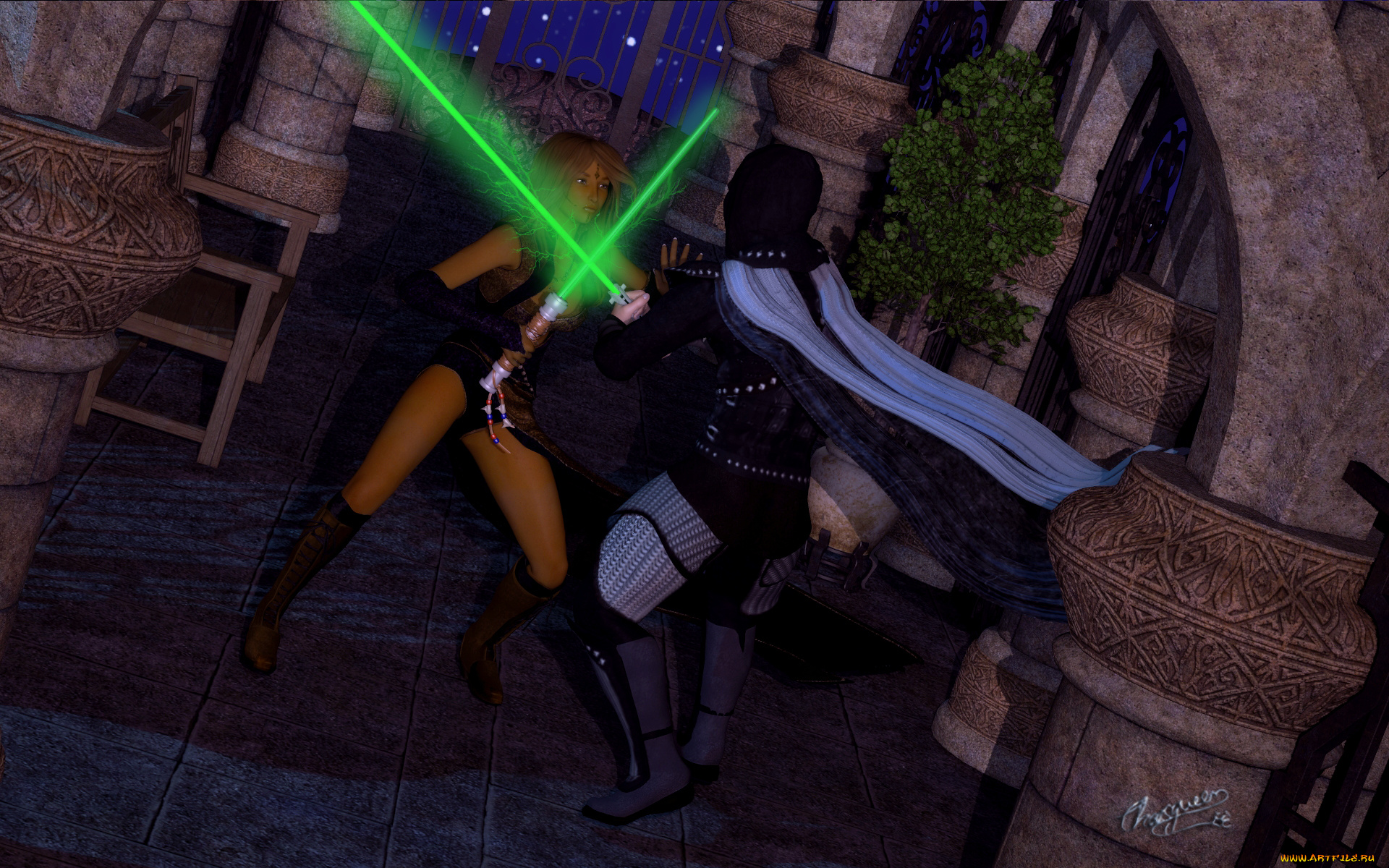 3д, графика, фантазия, , fantasy, фон, взгляд, девушка