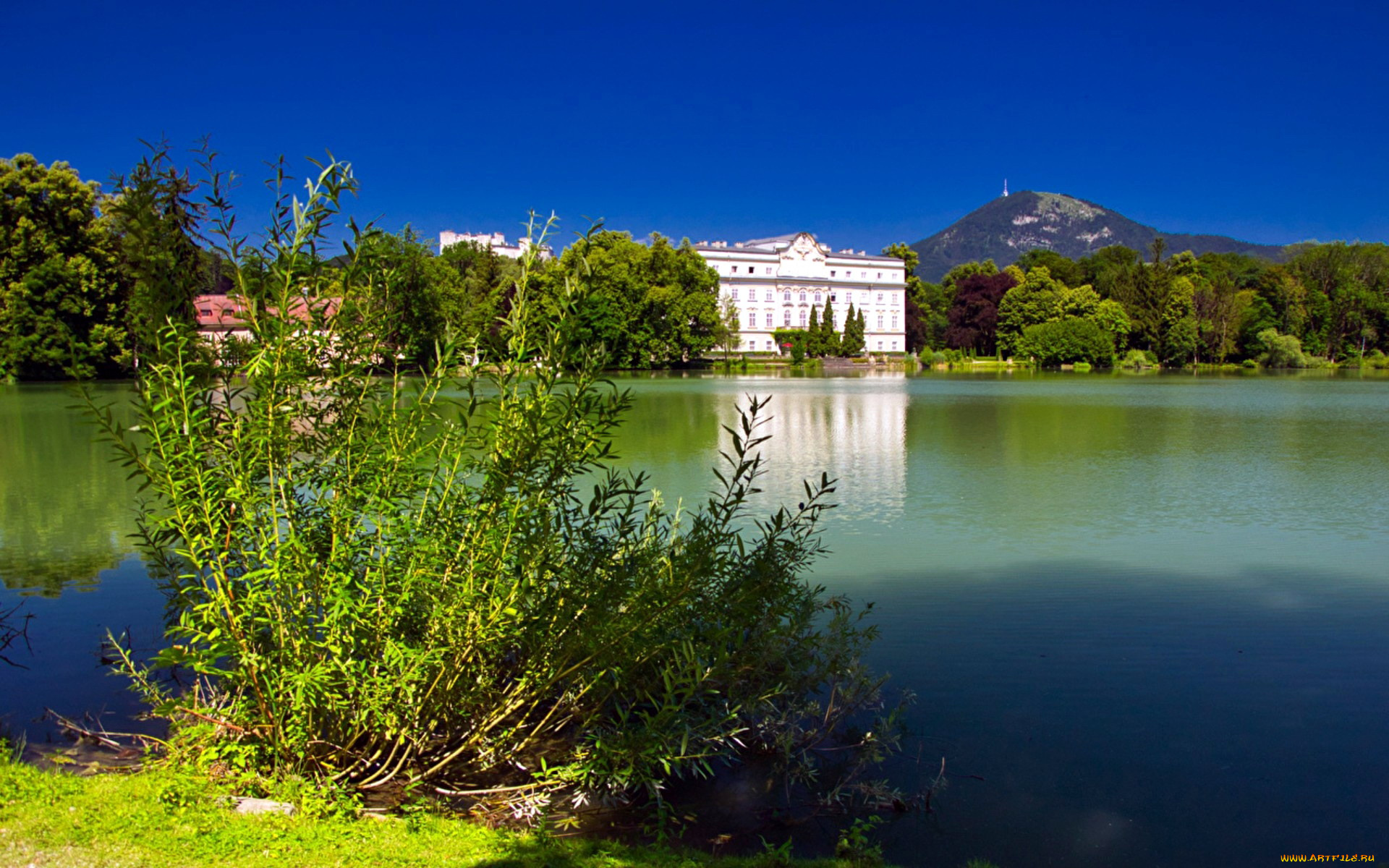 города, зальцбург, , австрия, озеро, дворец