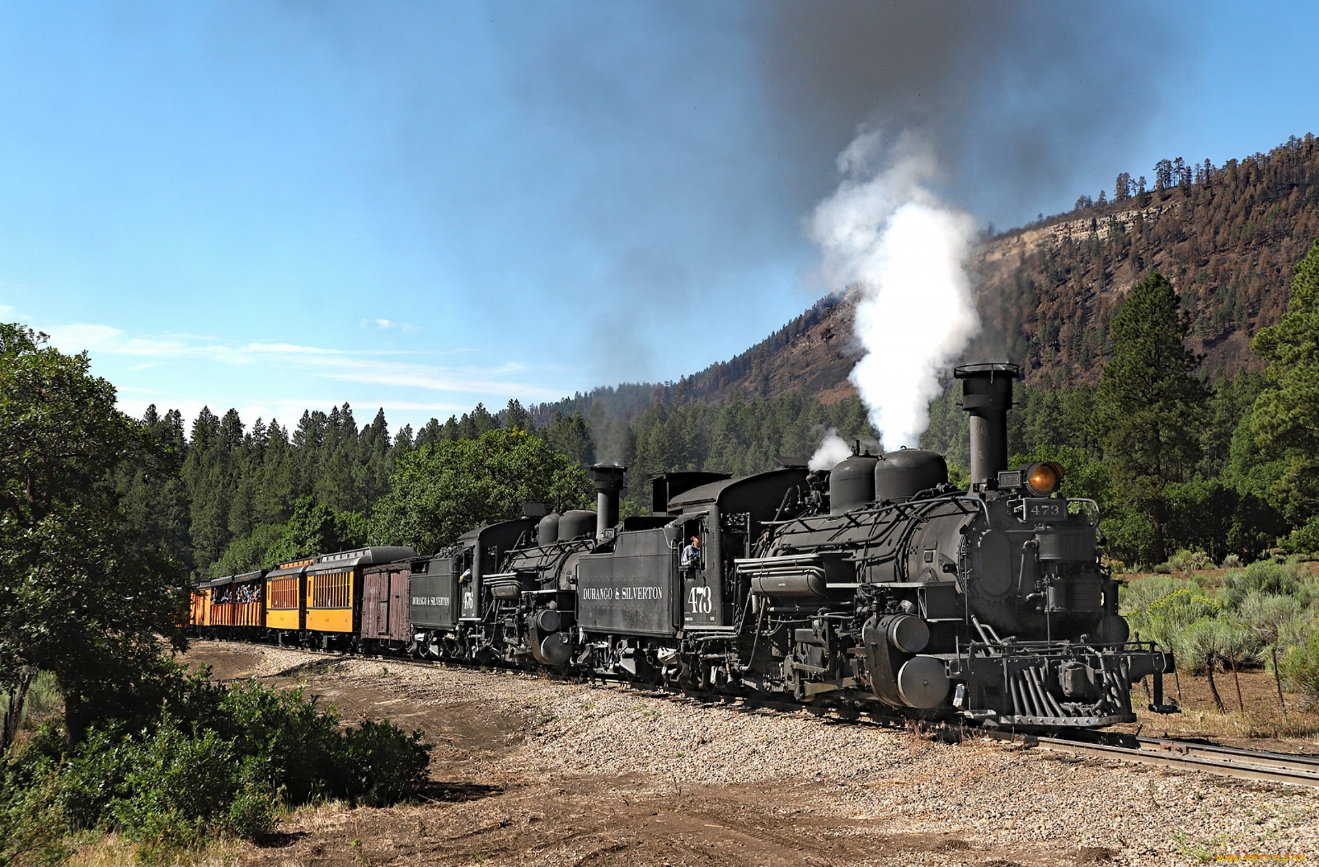 техника, паровозы, состав, локомотив