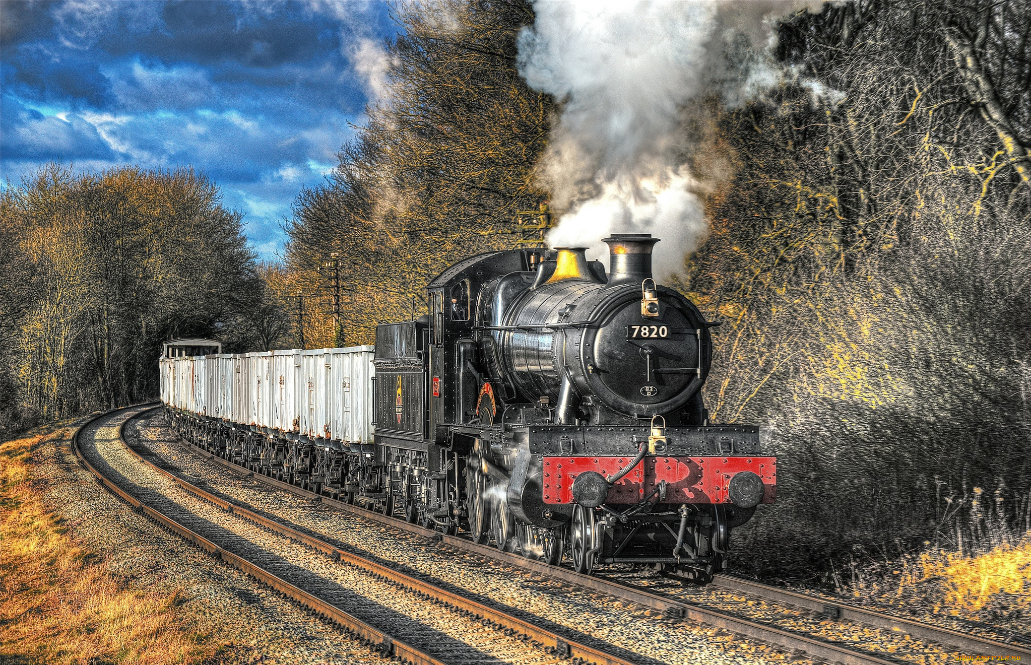 техника, паровозы, локомотив, состав