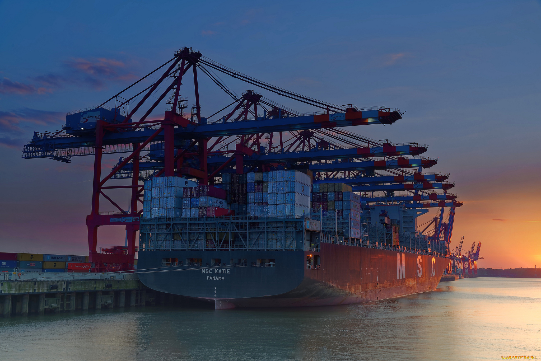 корабли, грузовые, суда, контейнеровоз