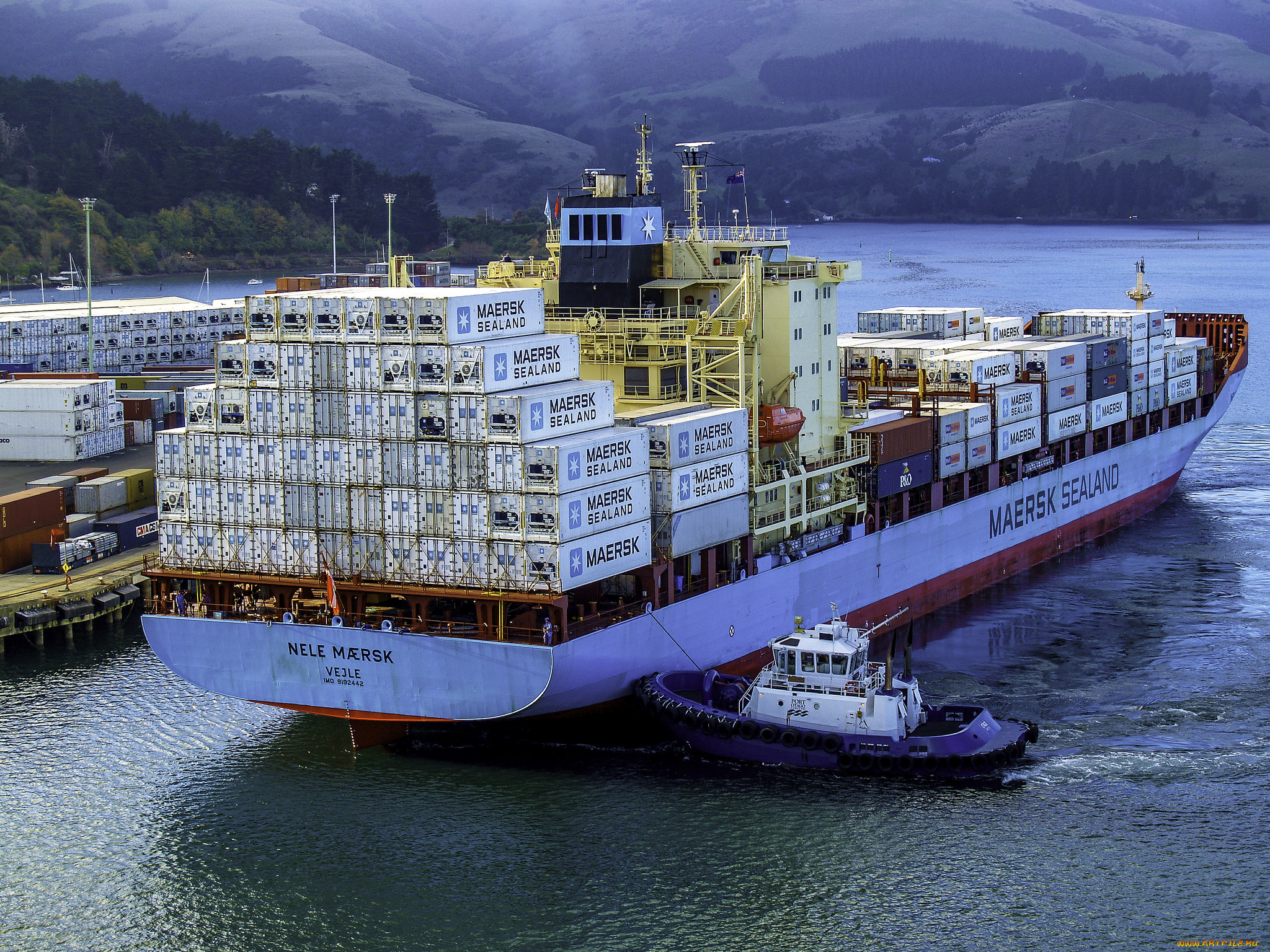 корабли, грузовые, суда, контейнеровоз