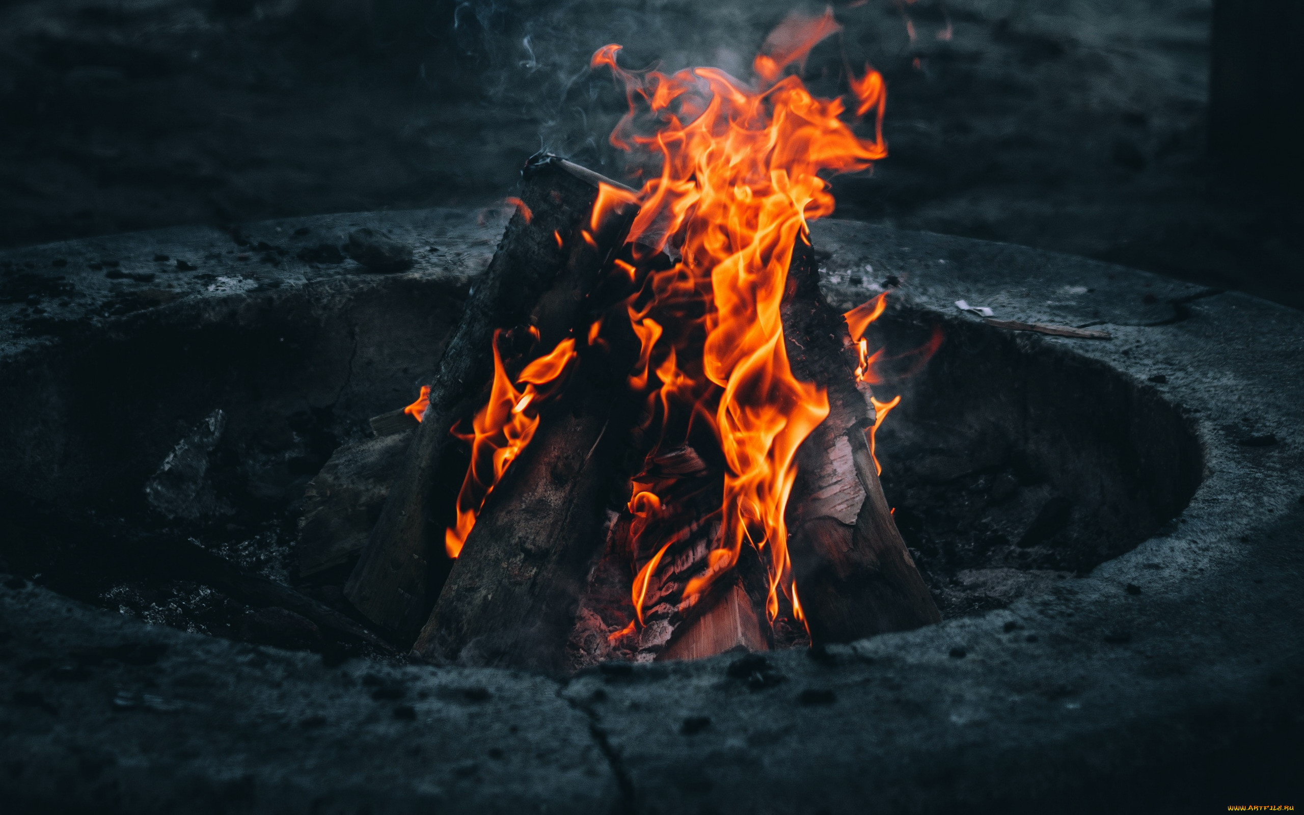 природа, огонь, костер, пламя