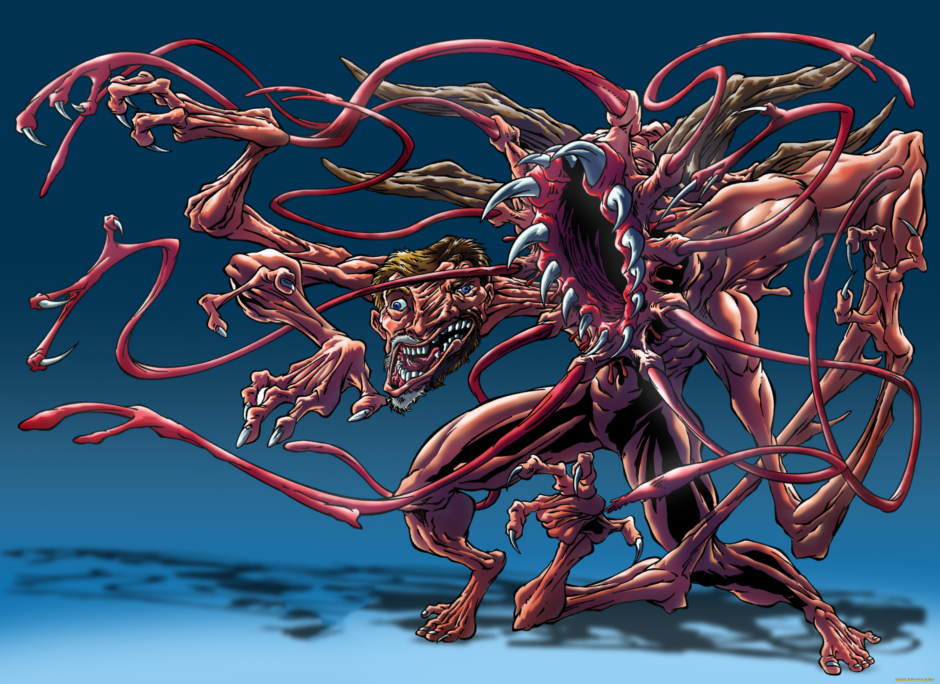 рисованное, комиксы, существо, фон