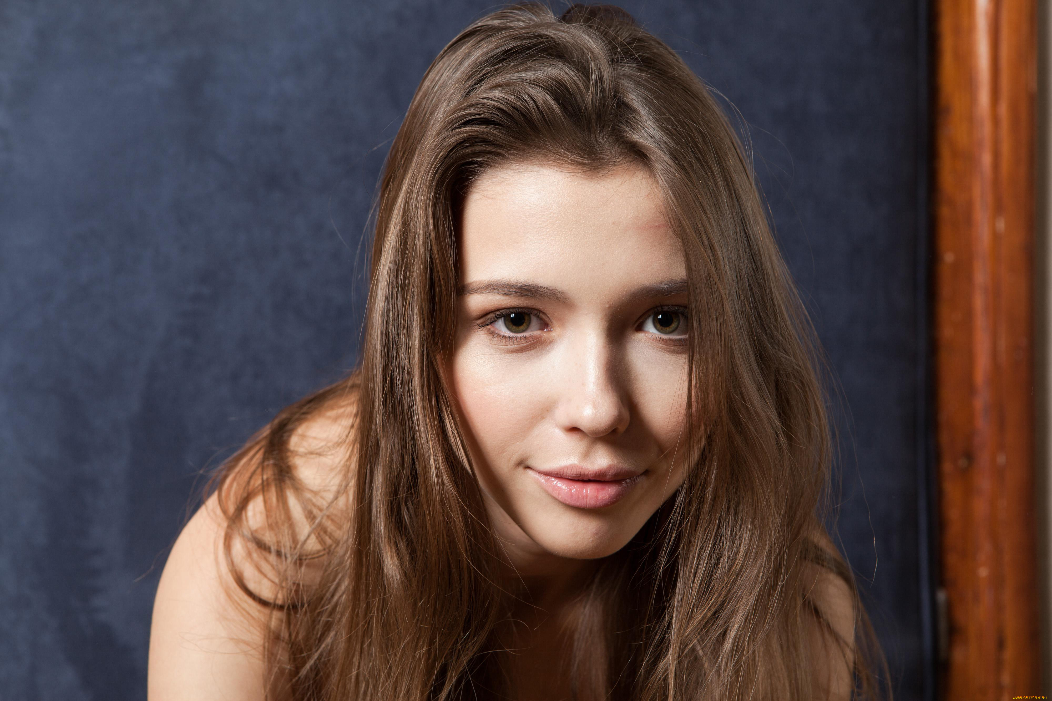 девушки, mila, azul, взгляд, фон, девушка
