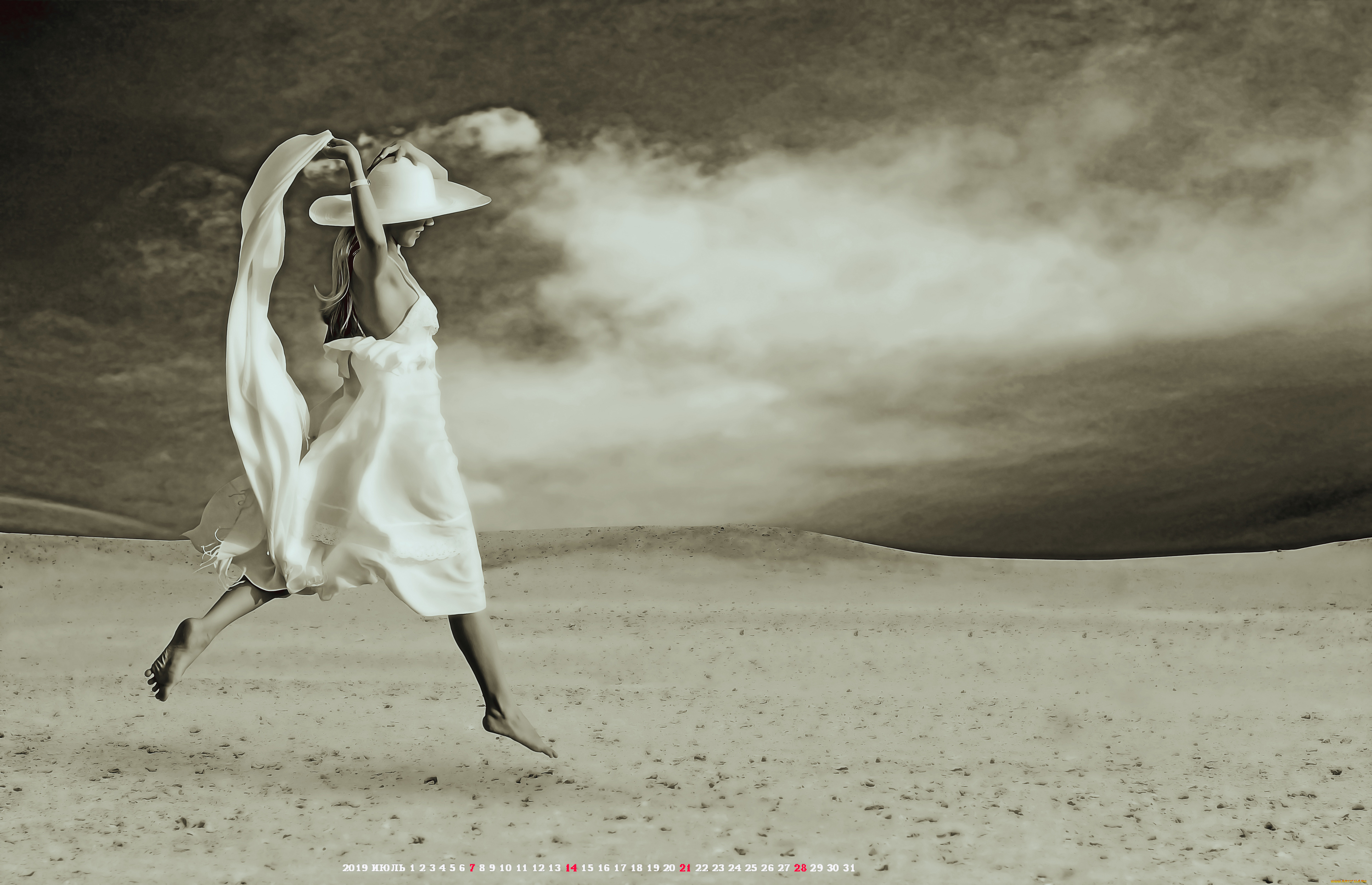 календари, компьютерный, дизайн, calendar, женщина, бежит, шляпа, девушка, природа, 2019