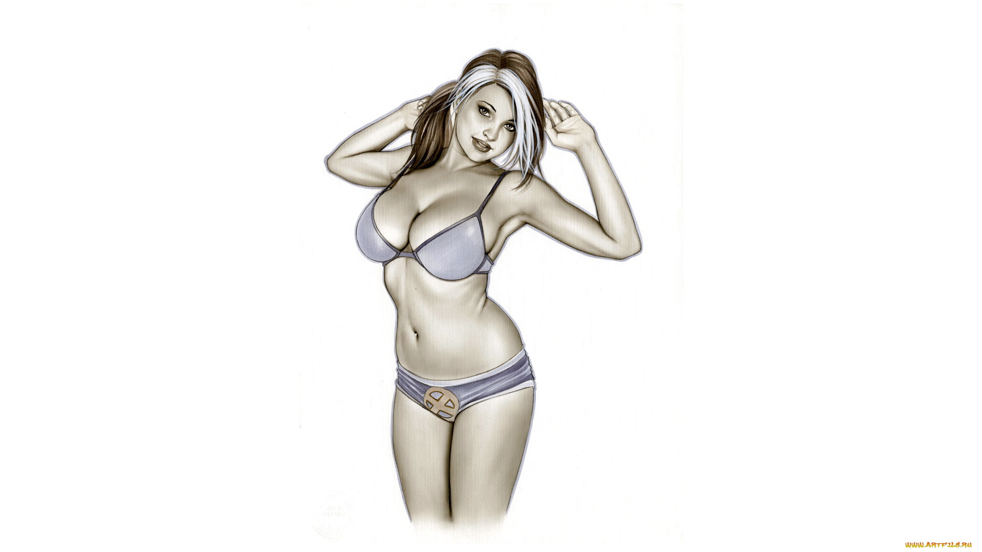 рисованное, alex, miranda, девушка, фон, взгляд