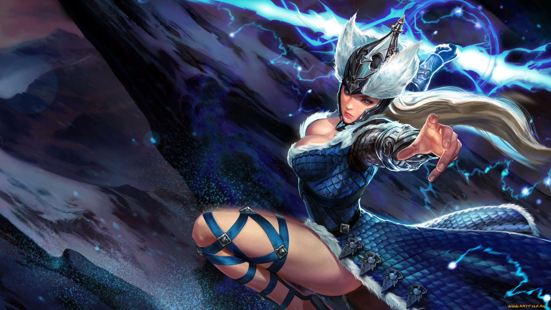 видео, игры, vainglory, varya, девушка, скалы